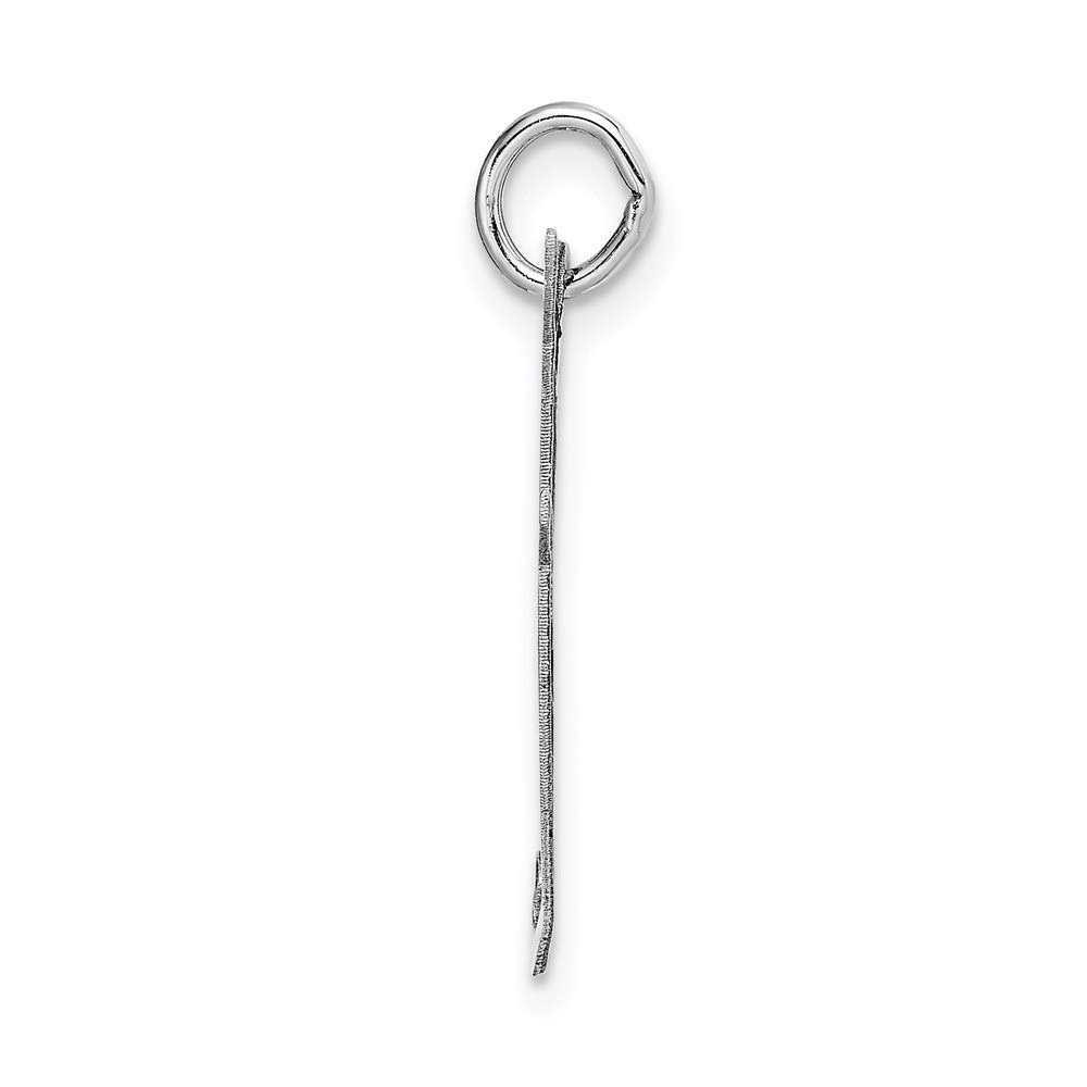 14K White Gold Large Fancy Script Letter F Initial Charm Pendant - Elegant Personalized Jewelry Gift for Women, Perfect for Necklaces, Bracelets & Special Occasions