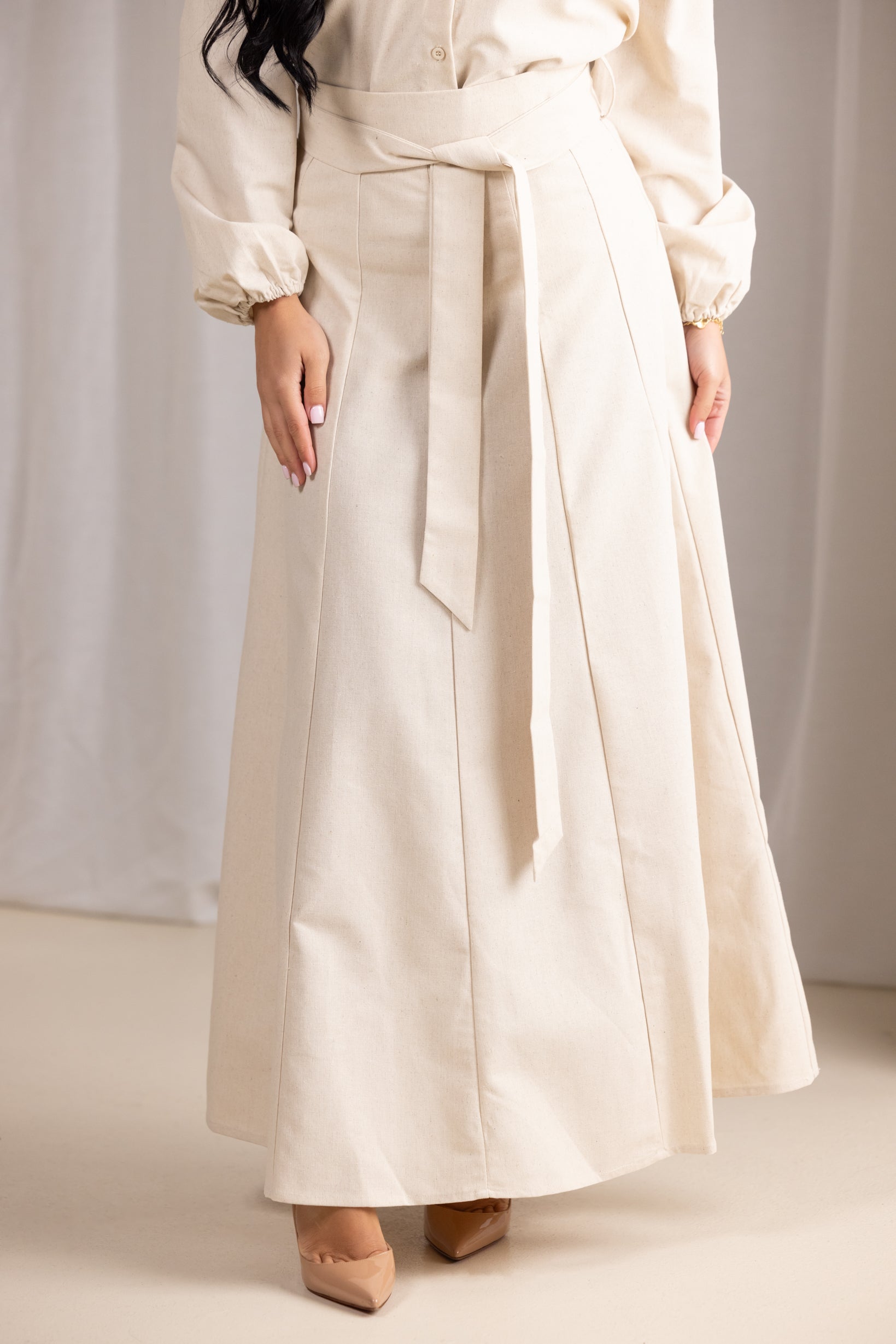 Eminent Women's Linen Skirt - Flowy Summer Midi Skirt with Pockets | Perfect for Beach Vacation, Boho Outfits & Casual Wear