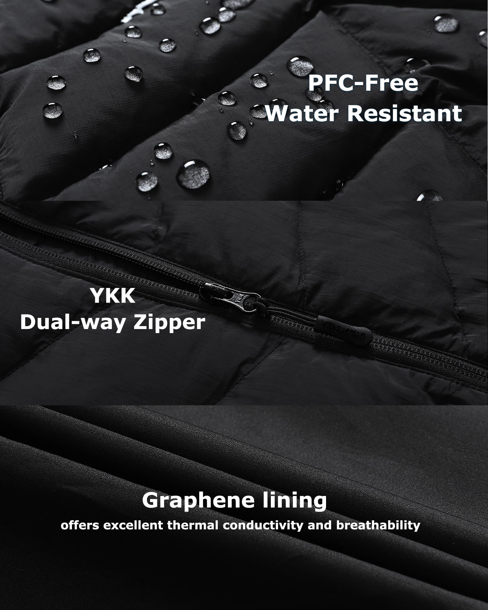 Venustas Women's Long Heated Down Jacket with Rechargeable Battery - 90% Duck Down Electric Puffer Coat for Winter, Outdoor Activities, Camping & Skiing | Warm & Waterproof Cold Weather Jacket for Hiking, Snowboarding & Daily Commute