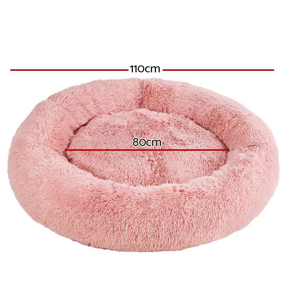 Premium Extra Large Dog Bed for Large Dogs & Cats - 110cm Orthopedic Pet Bed with Soft Plush Fabric (Pink) - Perfect for Living Room, Bedroom & Pet Crate Comfort