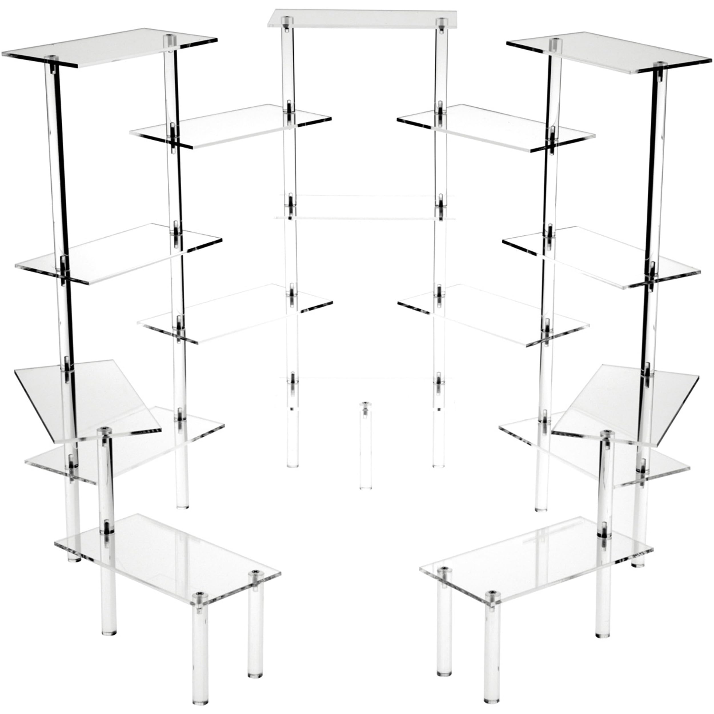 Plymor Clear Acrylic Rectangular 17-Tier Display Riser Shelf - 24