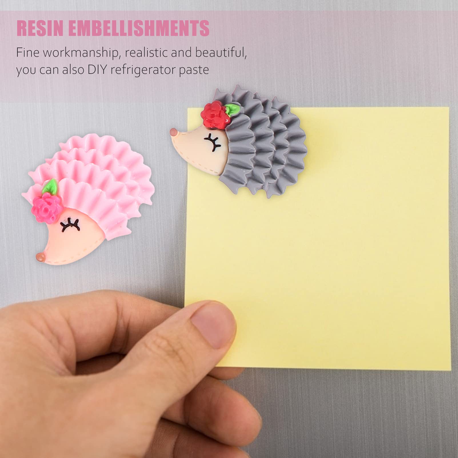 EXCEART 20pcs Cute Hedgehog Resin Flatback Cabochons for DIY Jewelry Making, Hair Clips, Pins & Crafts - Perfect for Scrapbooking, Card Making & Home Decor