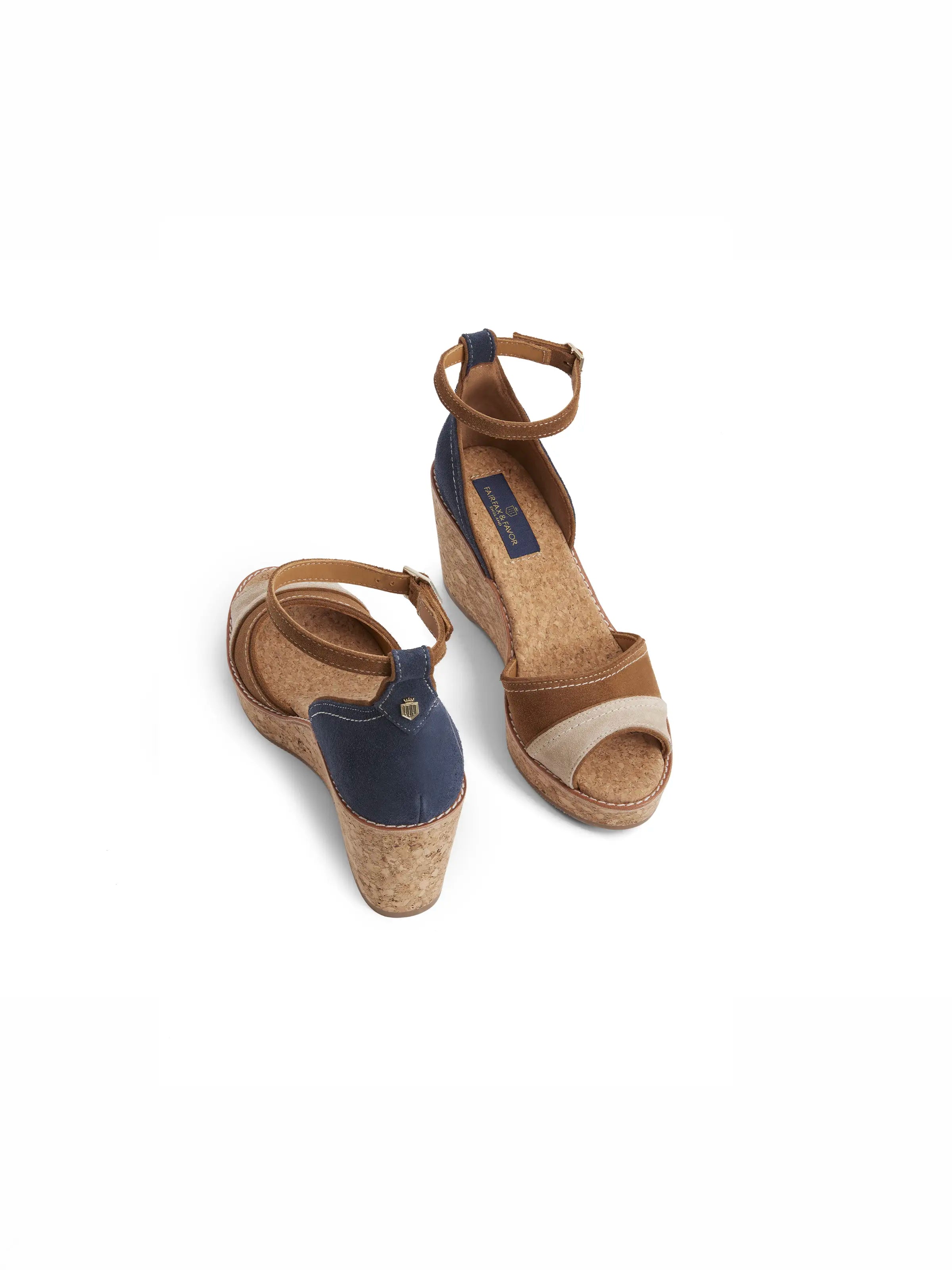 Santorini Mid Wedge Sandals - Tri-Color Comfortable Women's Summer Shoes for Beach, Vacation, and Casual Outings