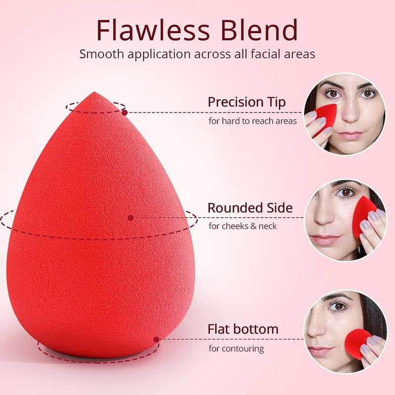 CHRONEX 5-Piece Makeup Sponge Set - Latex-Free Beauty Blender for Liquid, Cream & Powder Foundation - Multi-Colored Paw Paw Sponges for Flawless Blending - Perfect for Daily Makeup, Travel & Professional Use
