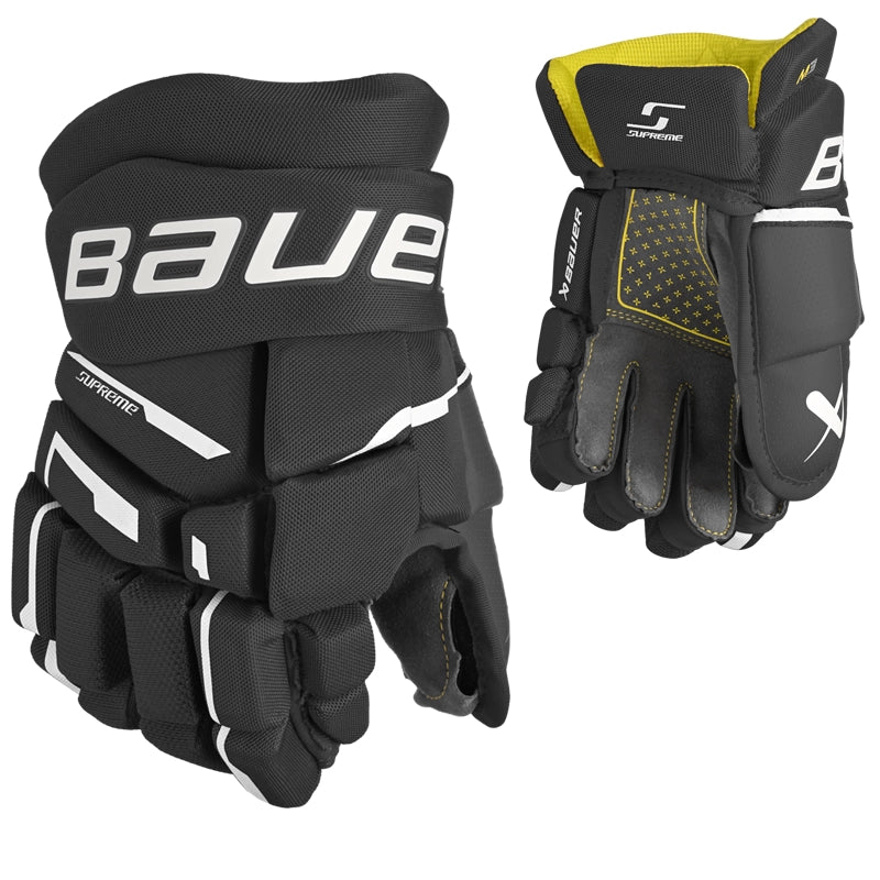 Bauer Supreme M3 Junior Hockey Gloves - Lightweight & Durable for Youth Players - Perfect for Ice Hockey Training & Games