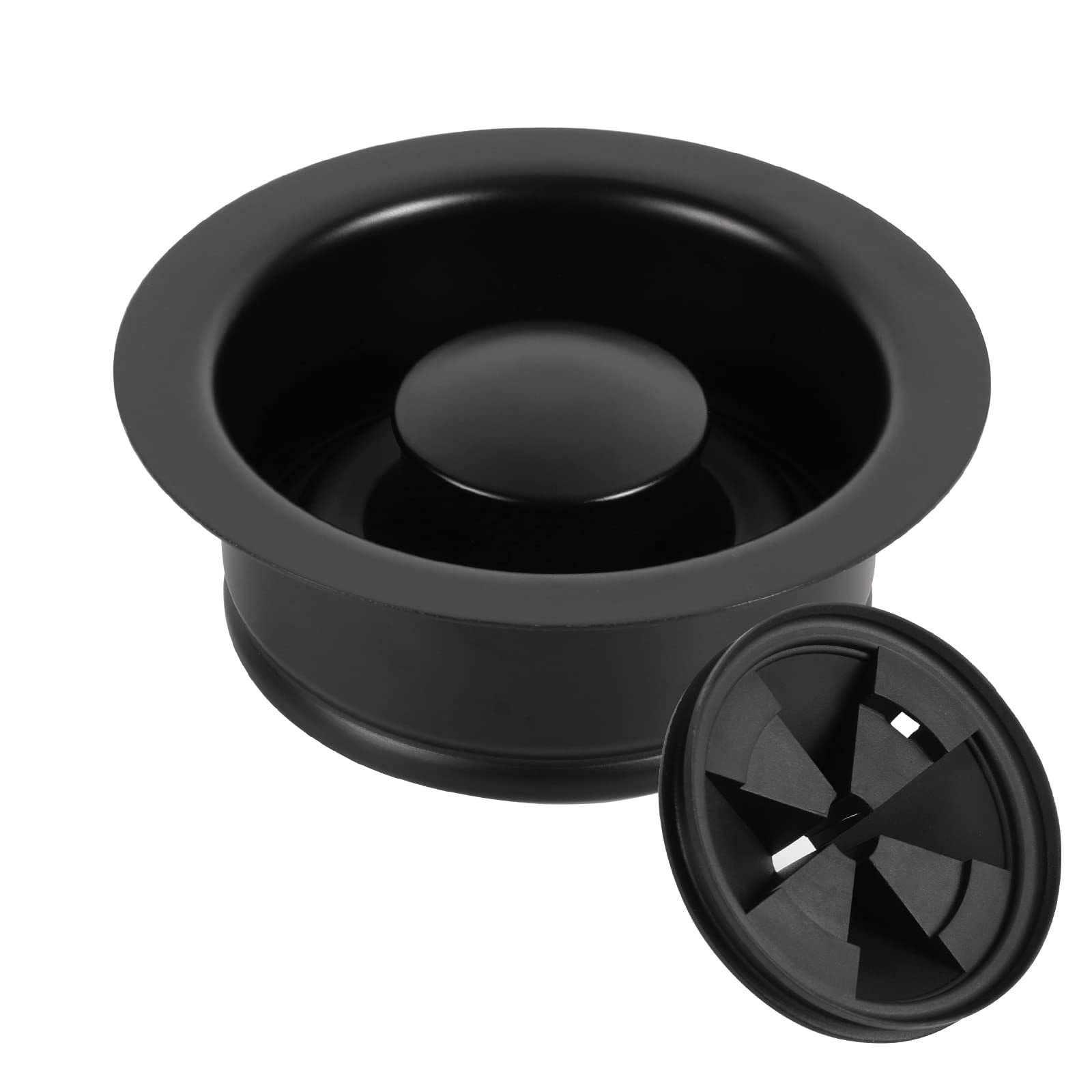 RQYEKDO Universal 3-1/2 Inch Stainless Steel Sink Baffle Kit - Garbage Disposal Flange Stopper & Collar Replacement for Standard Kitchen Sink Drain Hole (Black) | Durable, Leak-Proof Design for Easy DIY Installation in Home Kitchens