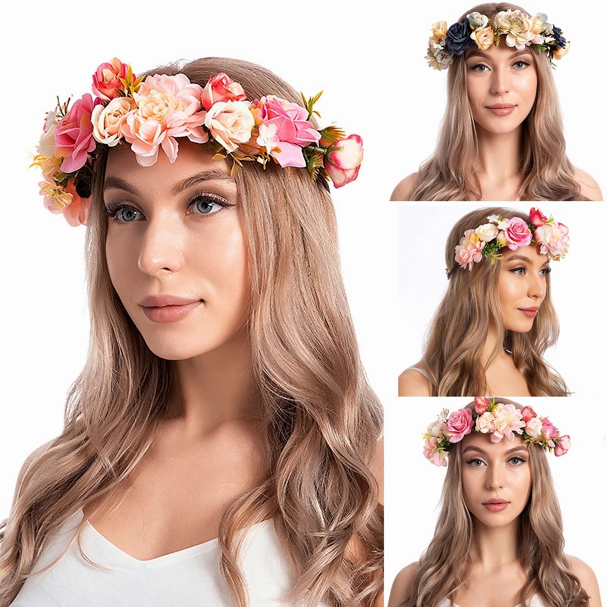 Adjustable Flower Crown Tiara & Sash for Baby Shower - Mom to Be & Dad to Be Corsage Pin Badge Kit - Gender Reveal Party Favors (Pink) - Perfect for Maternity Celebrations, Pregnancy Announcements & Gender Reveal Parties