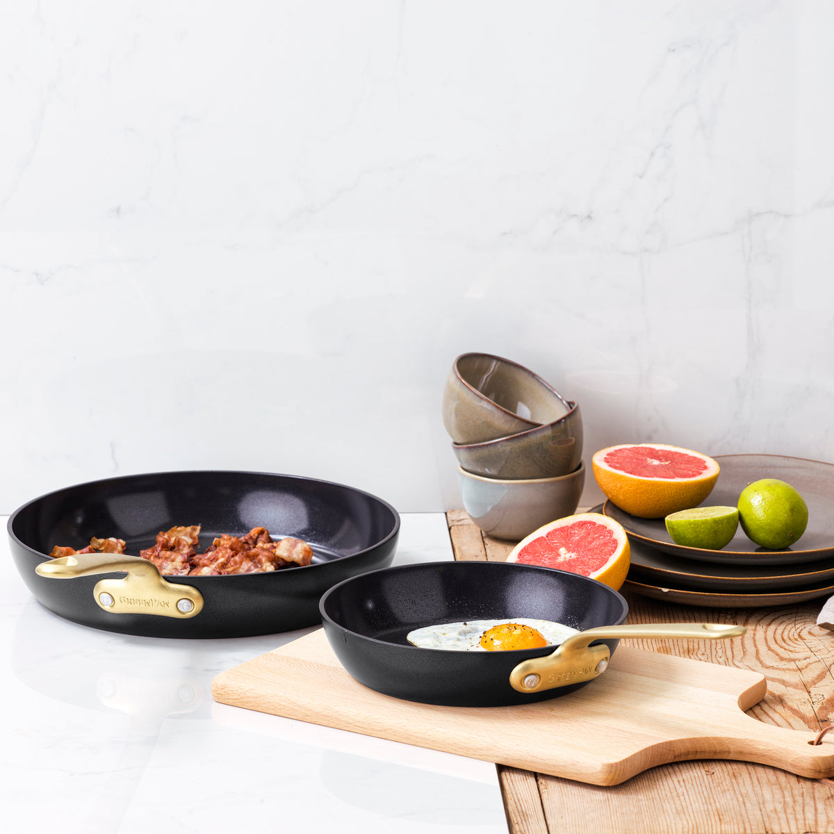 Premium Nonstick Ceramic Frying Pan Set - 8 & 11 Inch Black Cookware for Healthy Cooking | Perfect for Sauteing, Frying & Everyday Meals