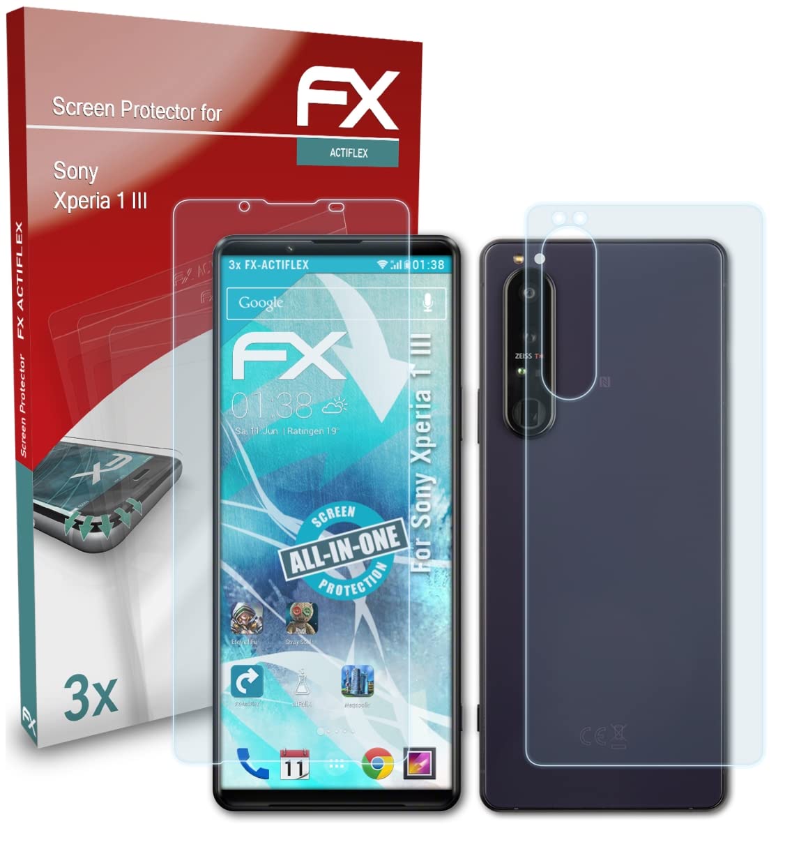 Ultra Clear Flexible Screen Protector for Sony Xperia 1 III - 3 Pack Anti-Scratch HD Film - Perfect for Gaming, Streaming & Daily Use