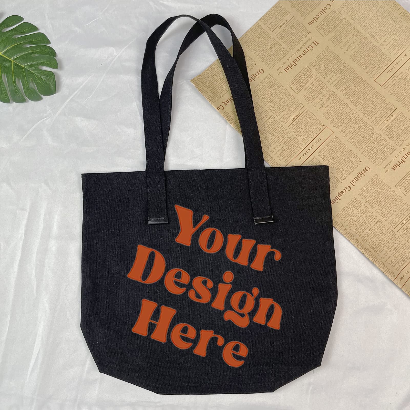 KIEKIECOO Personalized Large Canvas Tote Bags - Cute Reusable Grocery Shopping Bags, Lightweight DIY Blank Shoulder Bags for Women - Perfect for Groceries, Beach, Work & Craft Projects
