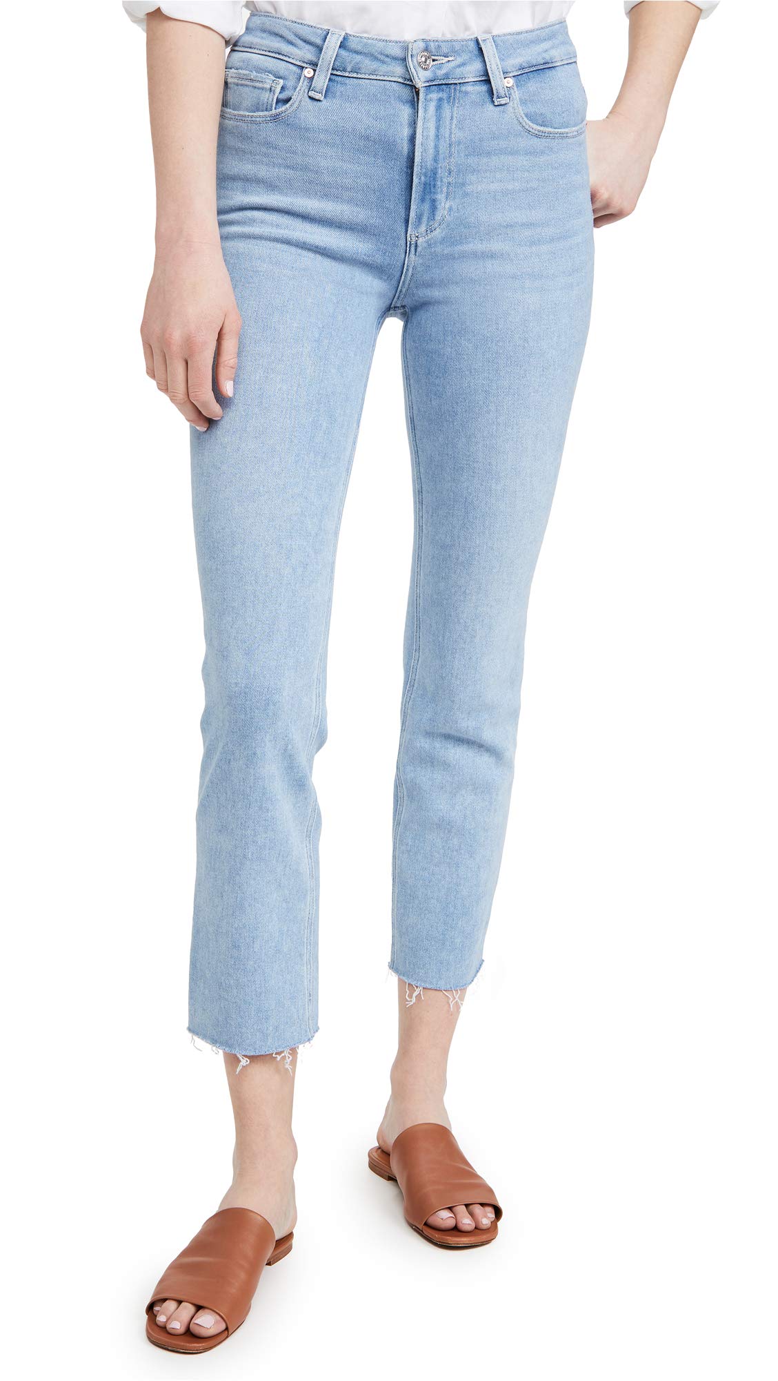 PAIGE Women's Cindy High Rise Skinny Jeans with Raw Hem - Stretch Denim for Comfort & Style | Perfect for Casual Outfits, Date Nights & Office Wear