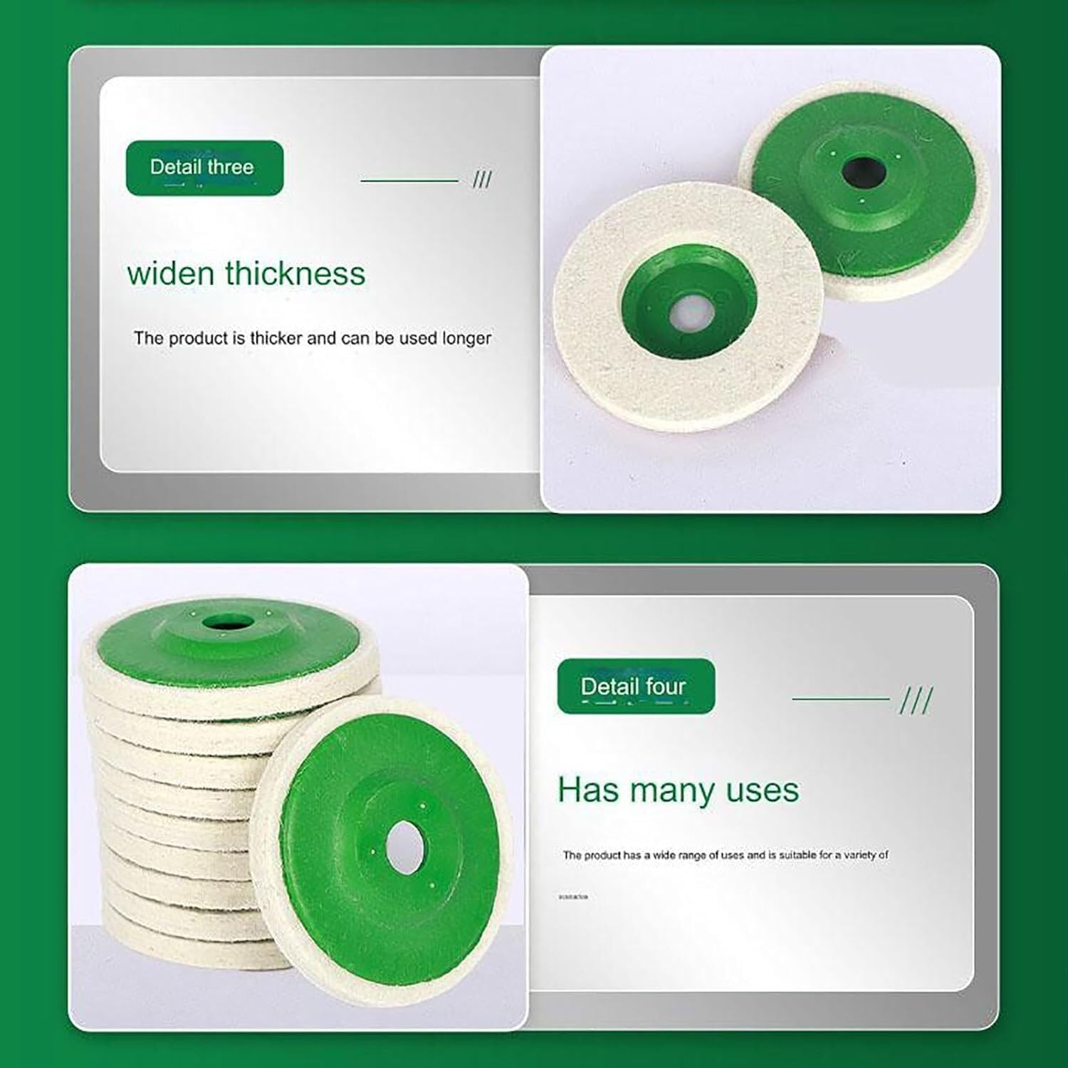 GrindShine Pro Pad - 4 Inch Wool Felt Polishing Wheel Disc for Angle Grinder (6pcs) - High-Performance Buffing & Polishing Kit for Metal, Wood & Automotive Surfaces - Perfect for DIY Projects & Professional Use