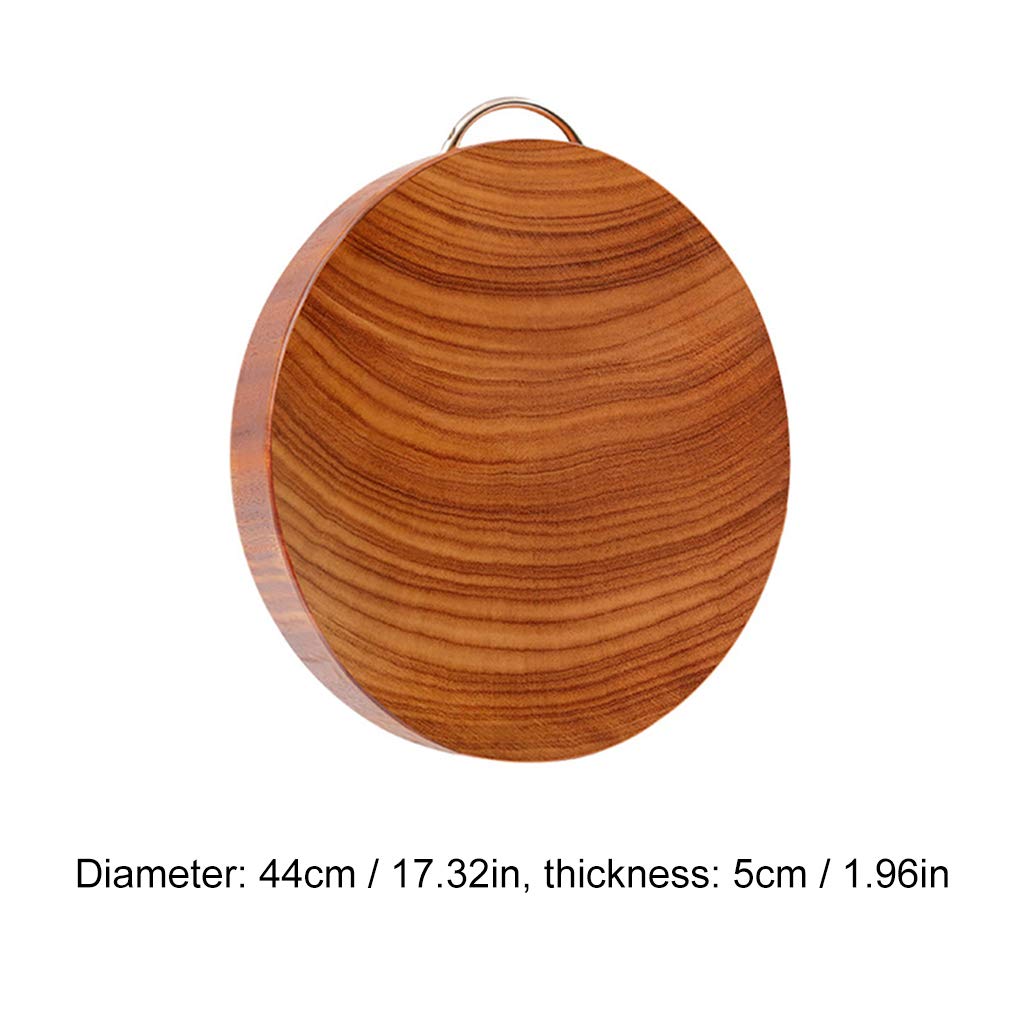 Premium Yellow Ironwood Round Chopping Board with U-Shaped Handle - Double-Sided Natural Wood Cutting Board for Kitchen - Family Size (Multiple Sizes Available) - Perfect for Meat Cutting, Vegetable Prep & Serving Charcuterie