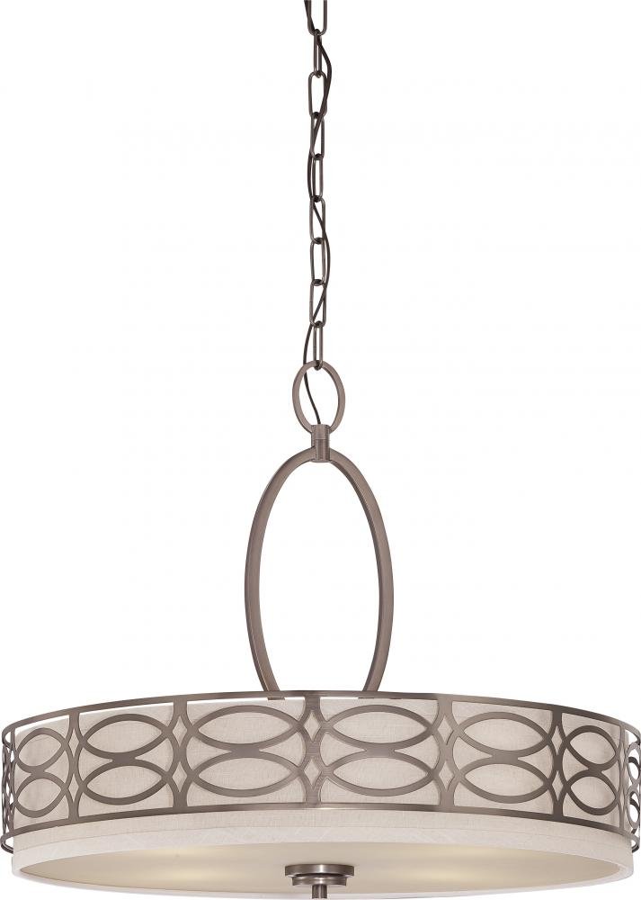 NUVO 60/4726 Four Light Pendant in Hazel Bronze - Modern Chandelier for Dining Room, Kitchen Island, or Entryway Lighting