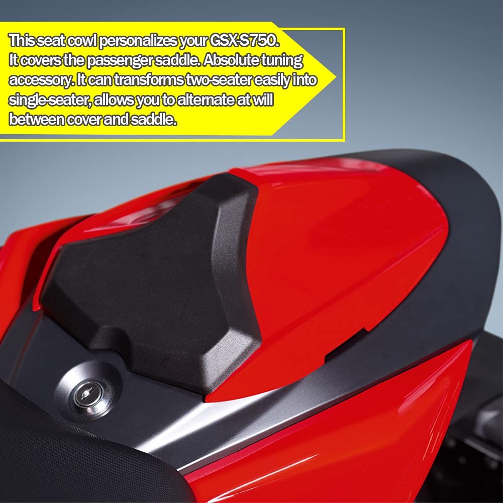 ABS Motorcycle Rear Passenger Pillion Seat Cover Cowl for Suzuki GSX-S750 (2017-2023) - Matte Black Replacement Tail Section - Perfect for Solo Riding & Customization