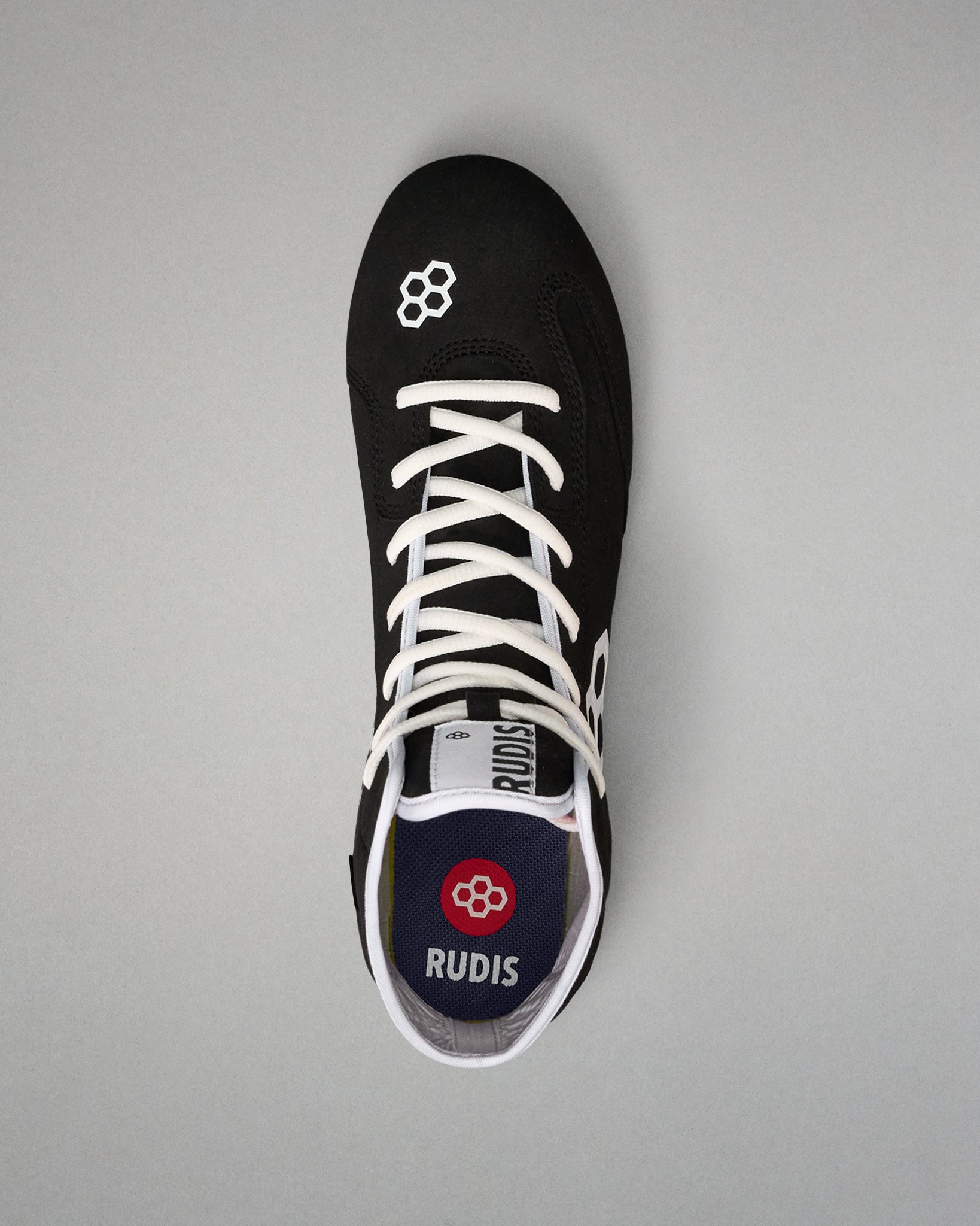 RUDIS International Adult Wrestling Shoes - Black/White | Lightweight & Durable for Training & Competition | Perfect for Wrestling, MMA & Grappling