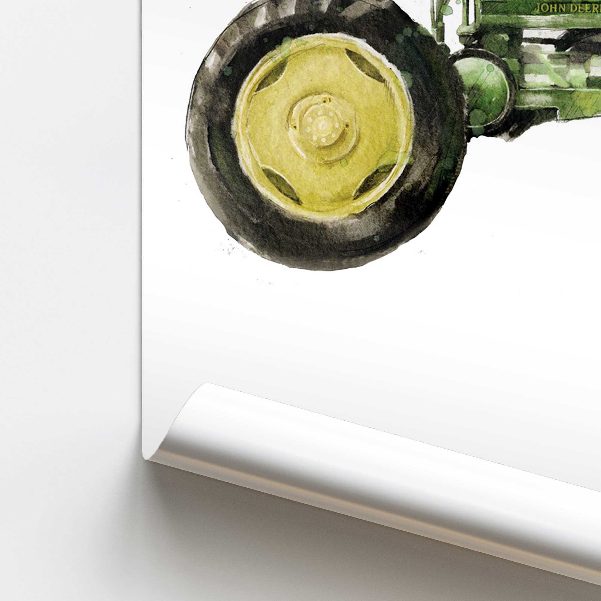 Green Tractor Promotional Rolled Canvas Print - Farm & Agriculture Themed Wall Art for Home, Office Decor | Perfect for Farmers, Ranchers & Agriculture Enthusiasts