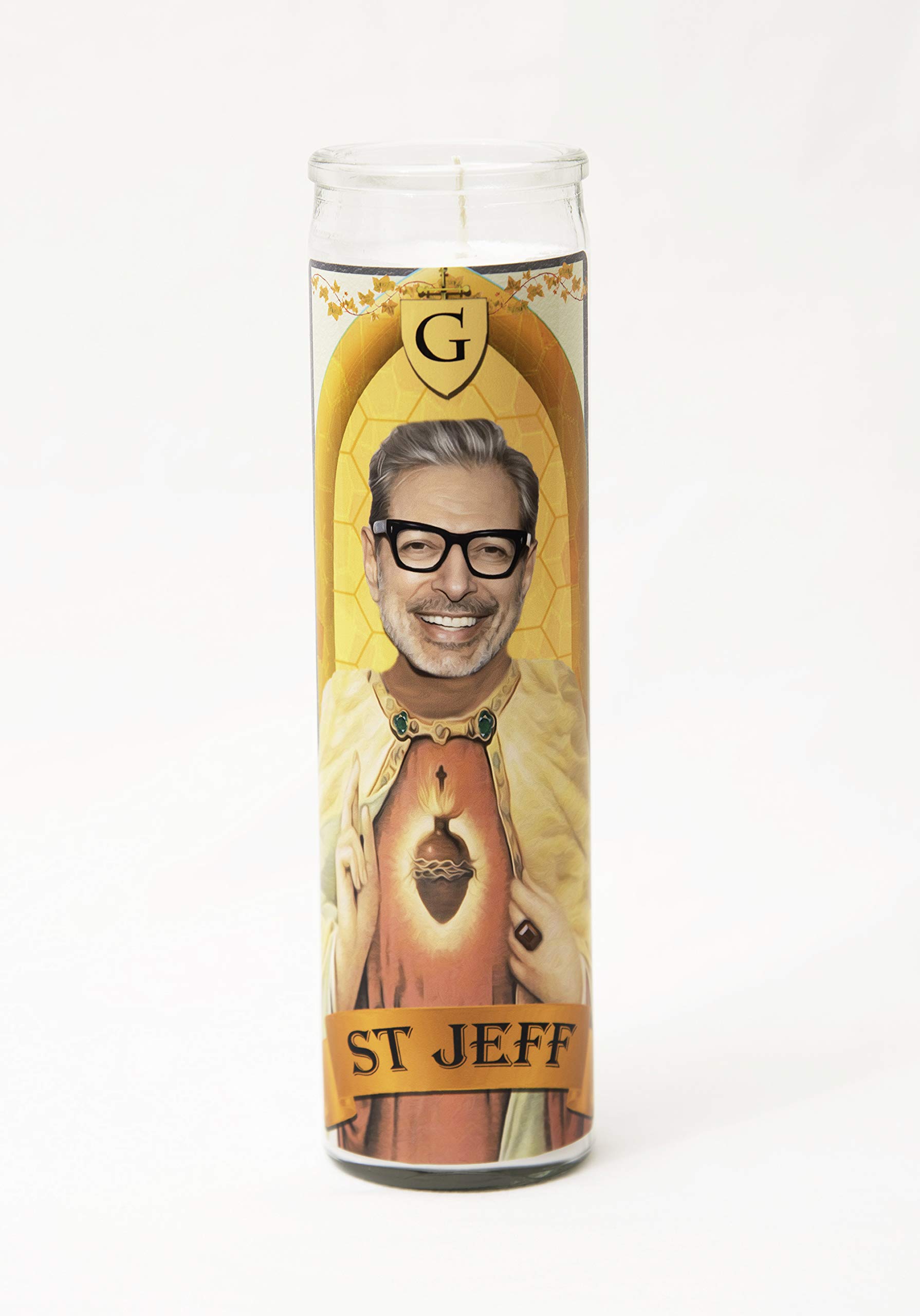 Jeff Goldblum Celebrity Prayer Candle - Scented Novelty Gift for Fans, Collectors & Home Decor | Perfect for Parties, Gag Gifts & Pop Culture Enthusiasts