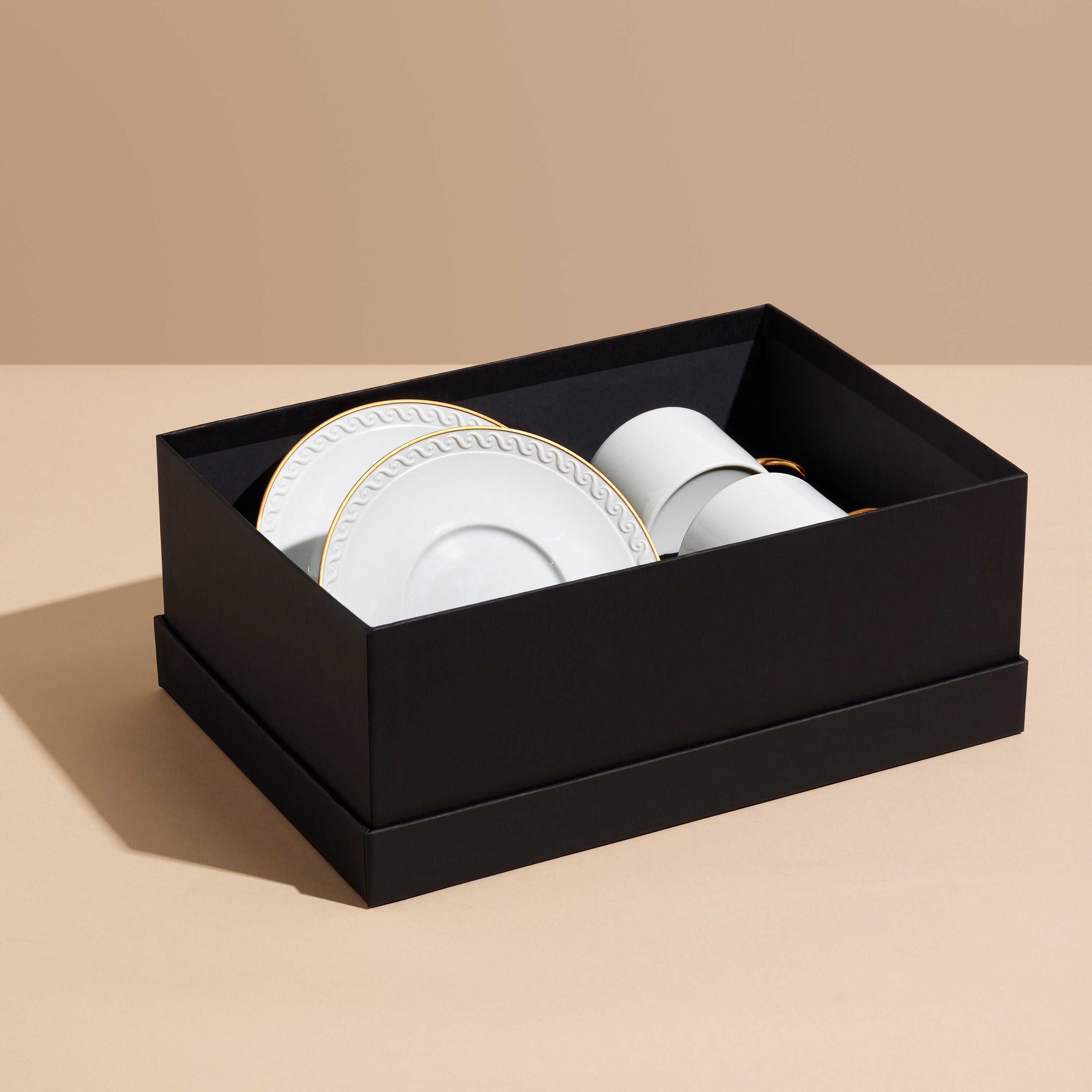 Premium Neptune Tea Cup and Saucer Set of 2 - Elegant Porcelain Tea Cups with Gold Trim - Perfect for Afternoon Tea, Bridal Showers & Gift Giving