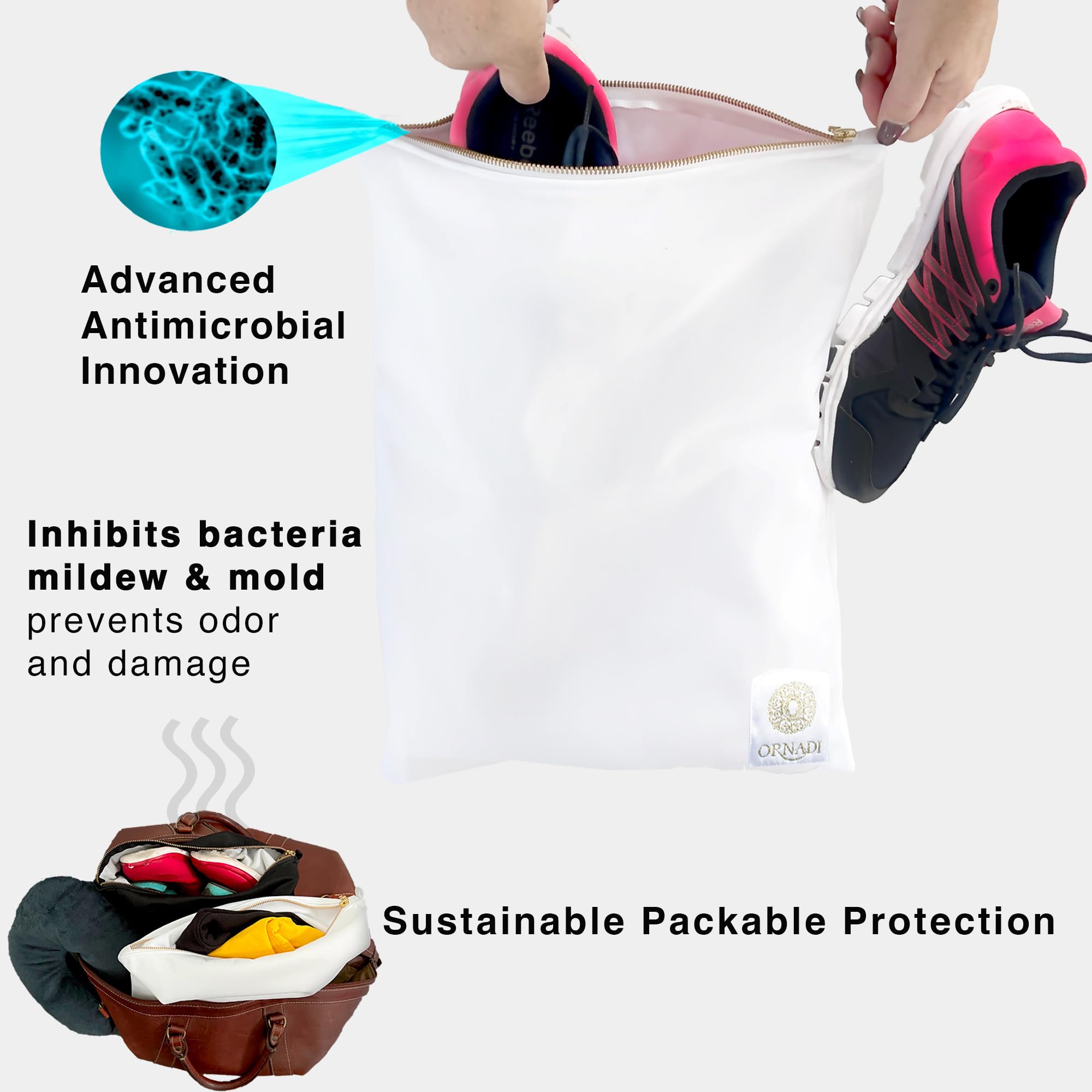 Waterproof Antimicrobial Travel Laundry Bag - 14 X 17.5