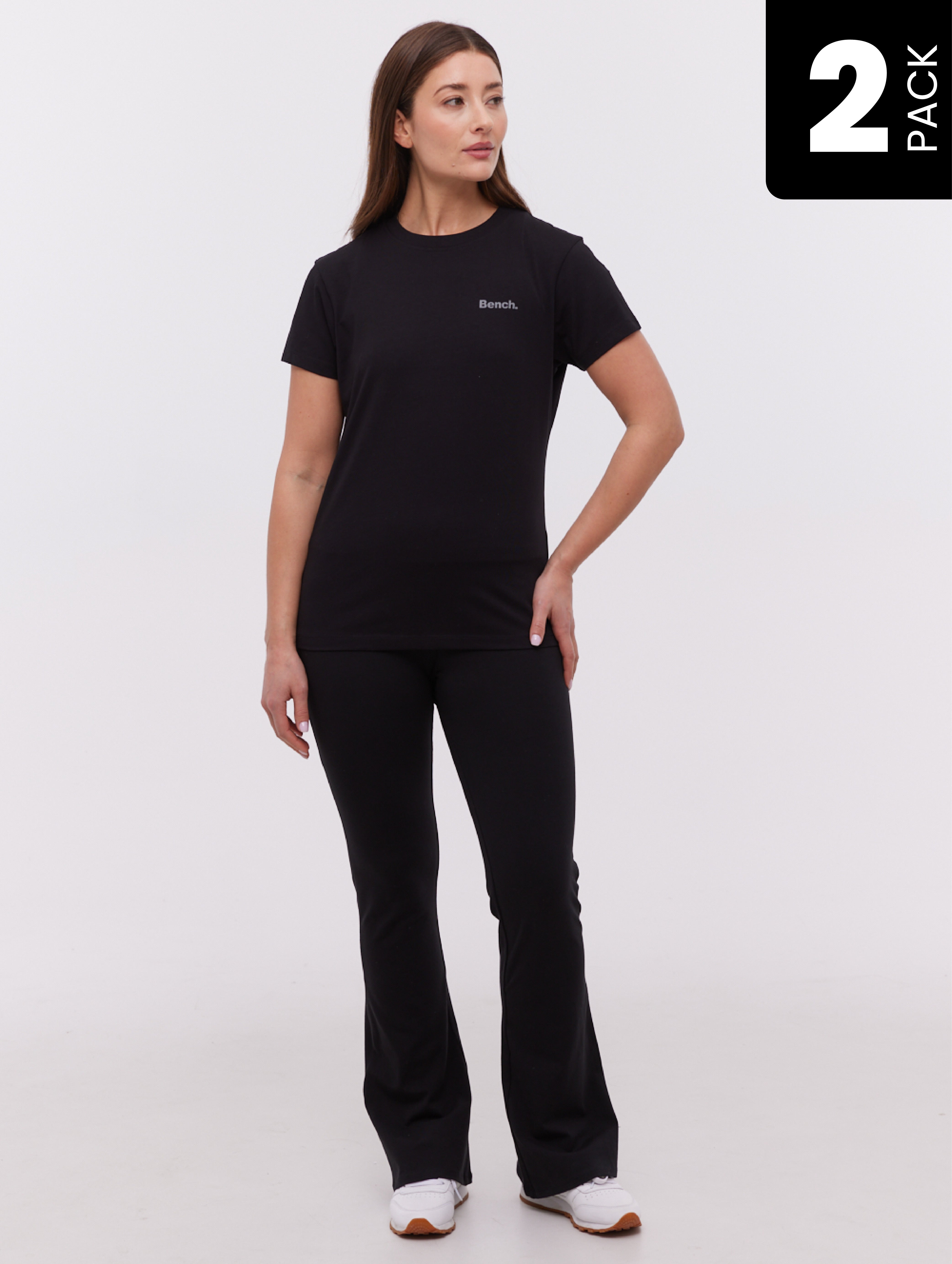 Heatha Women's T-Shirt & Leggings Set - 3 Pack Cotton Comfort Outfit for Yoga, Gym & Casual Wear