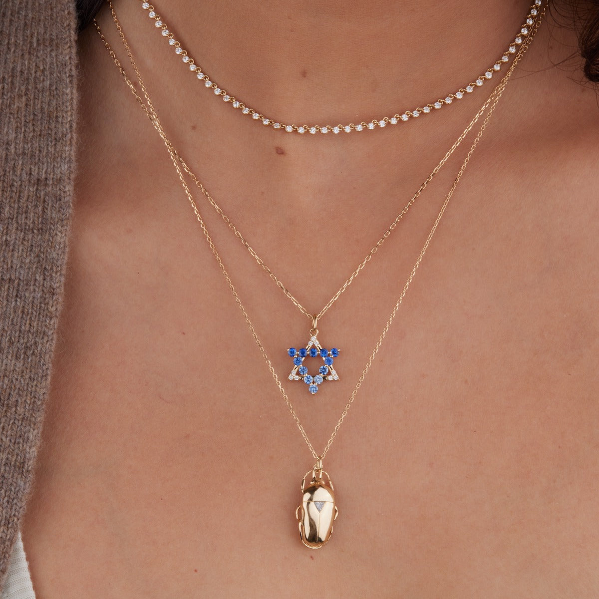 Star of David Necklace - 14K Gold Jewish Pendant for Men & Women - Perfect for Hanukkah, Bar Mitzvah & Everyday Wear