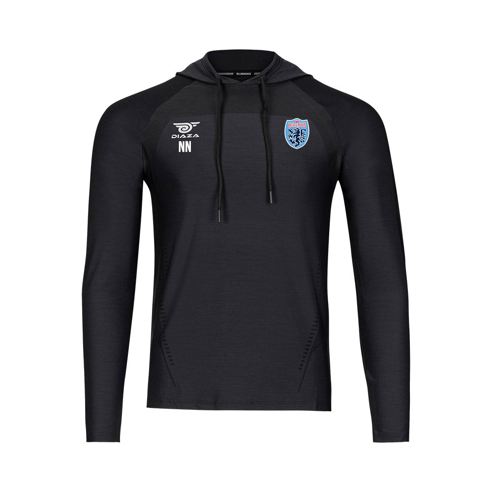 Legends FC Suba Hooded Long Sleeve Black - Men's Athletic Pullover for Soccer Training & Outdoor Activities