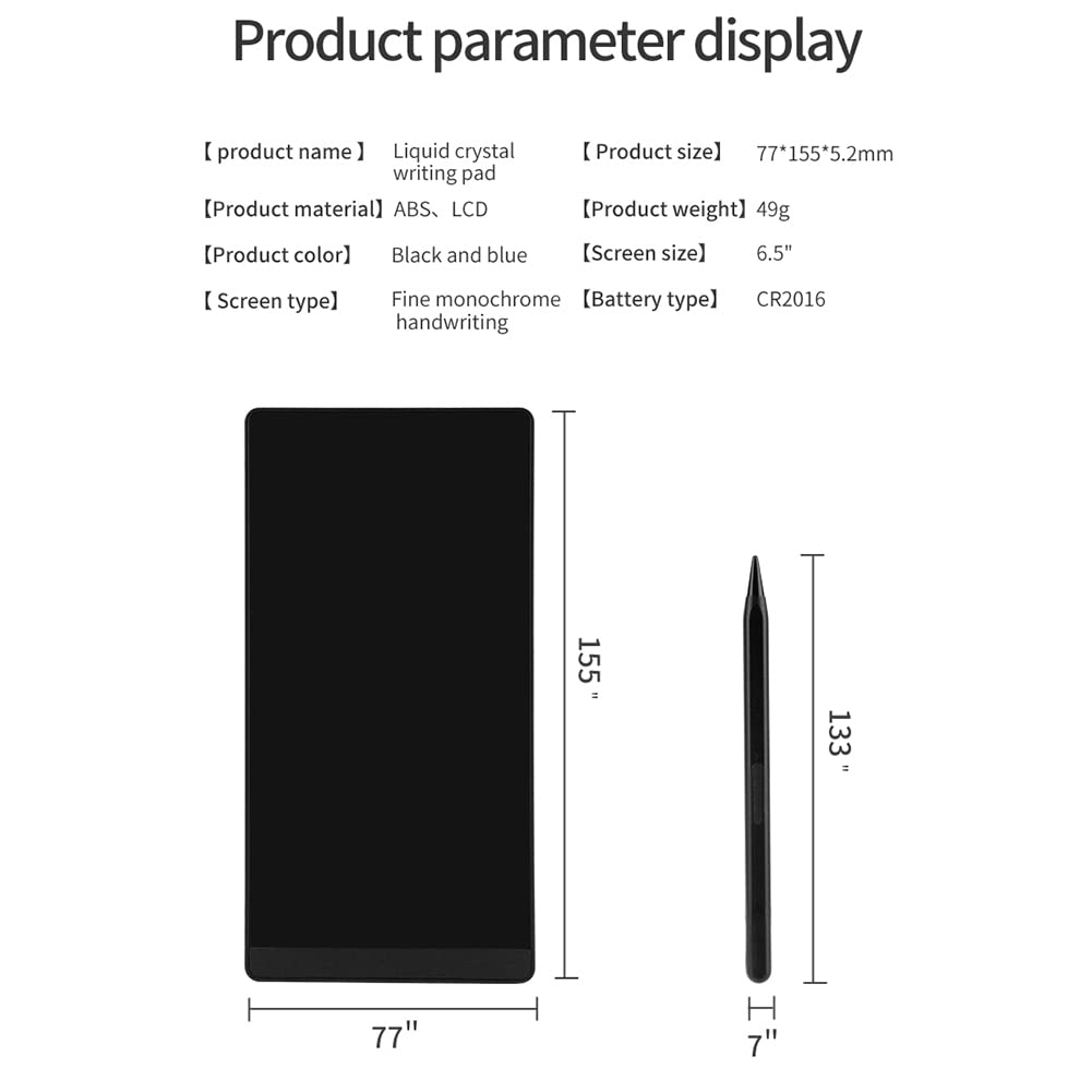 Grendly 6.5 Inch LCD Writing Tablet - Full Screen Drawing Board with Superfine Handwriting, Electronic Notepad for Kids & Adults - Perfect for School, Office & Creative Sketching