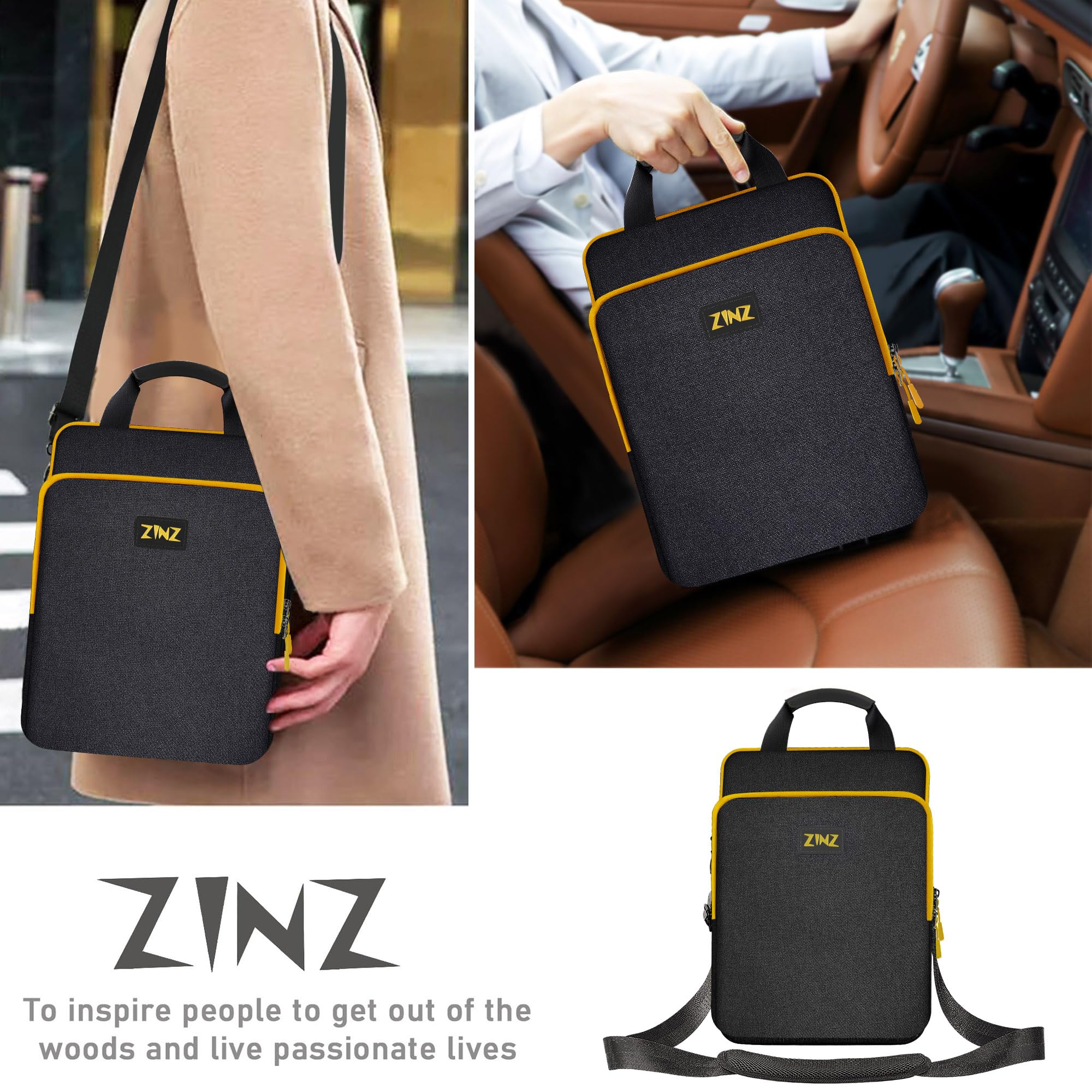ZINZ Slim Expandable Laptop Shoulder Bag for MacBook Air 13