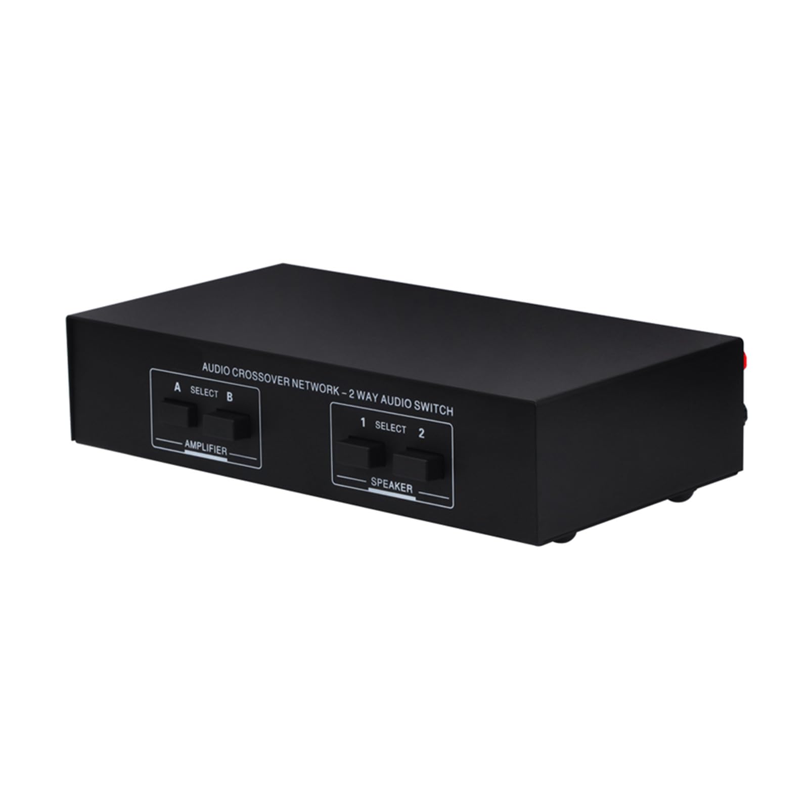 2-in-2-Out Stereo Audio Amplifier Speaker Splitter & Selector Box - High Quality Audio Switcher for Home Theater, DJ Setup, and Multi-Room Sound Systems