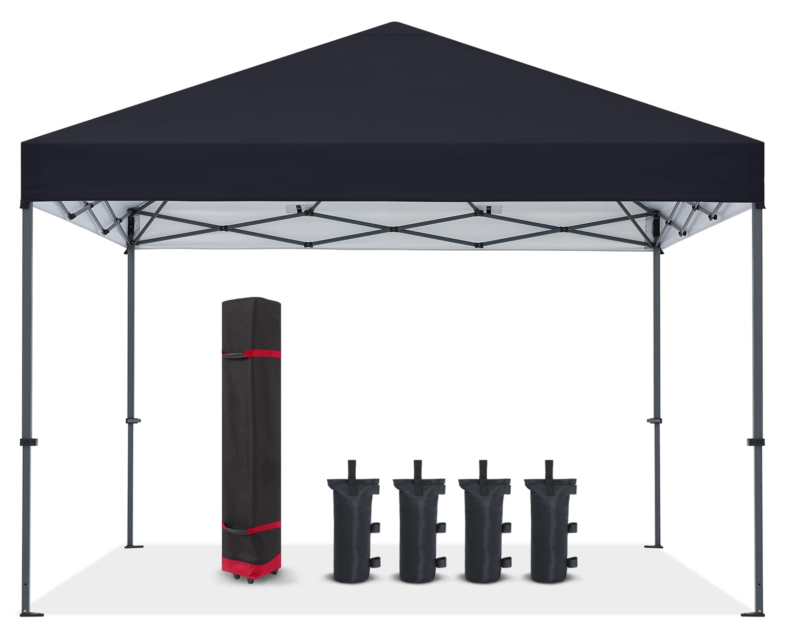 COOSHADE 12x12Ft Heavy Duty Pop Up Canopy Tent - Instant Shelter for Outdoor Events, Beach, Camping & Backyard (Black) | Weather Resistant & Portable Gazebo