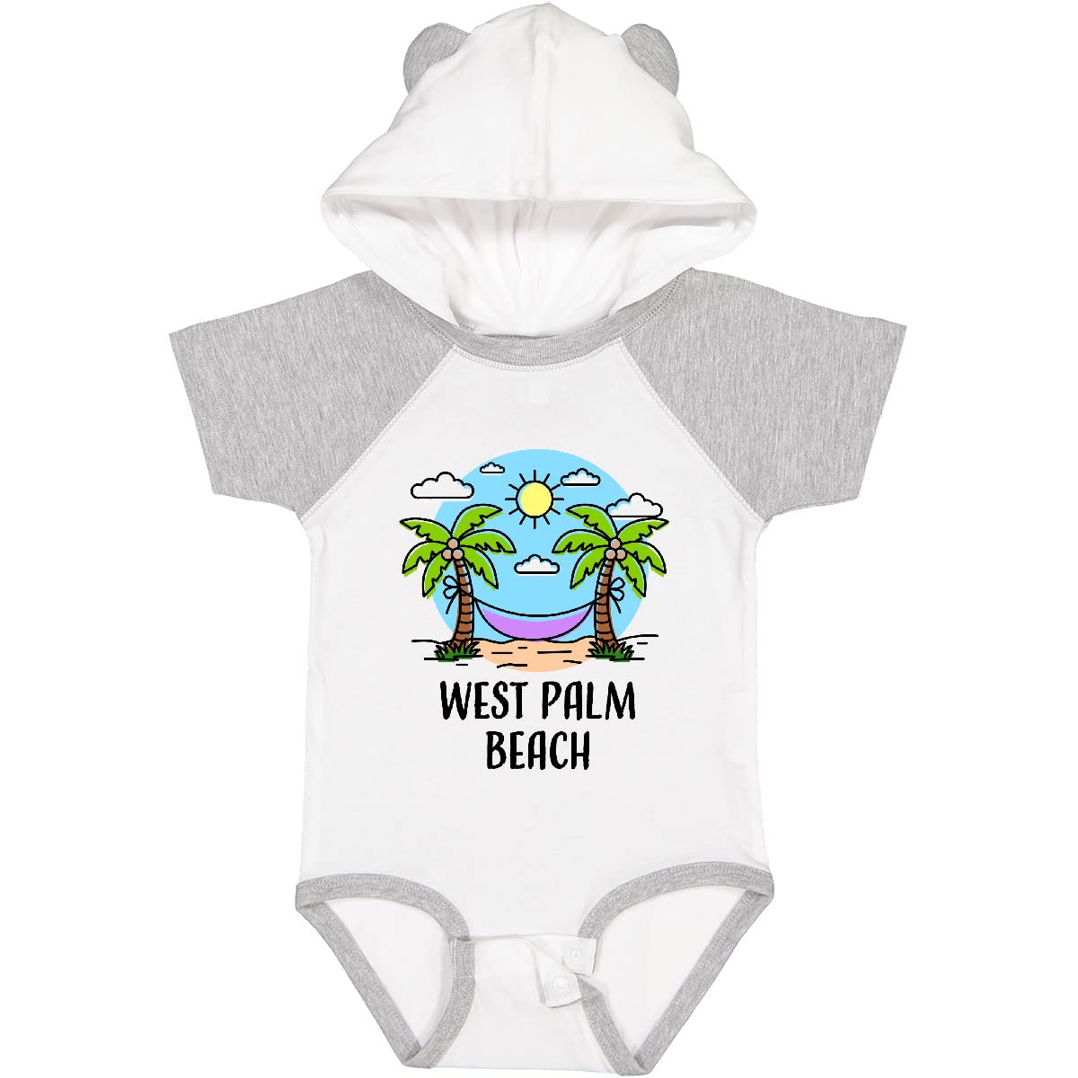 Inktastic Summer Vacation in West Palm Beach Baby Bodysuit - Cute Infant Onesie for Beach Trips & Family Vacations - Soft Cotton Baby Romper for Boys & Girls - Perfect Gift for Newborns & Toddlers