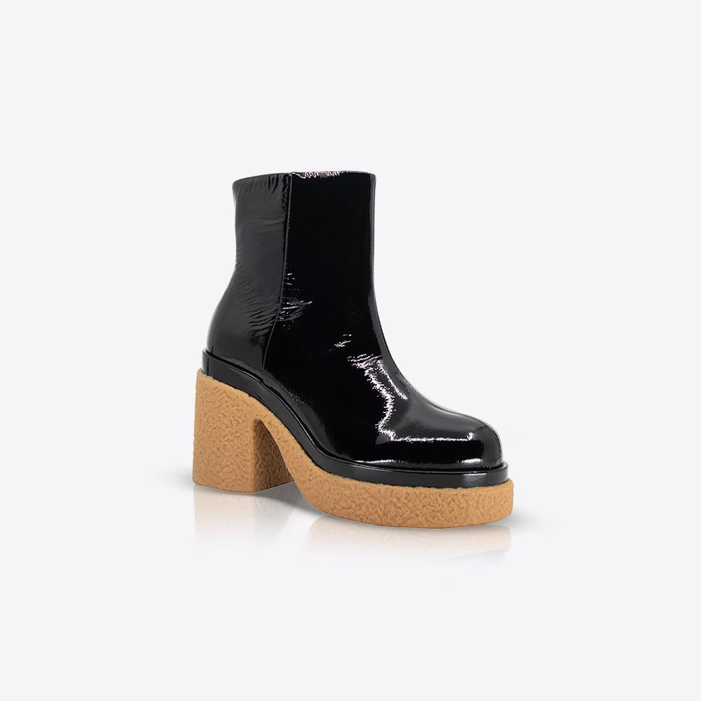 Altura Women's Ankle Boots - Patent Leather Chelsea Boots Black - Stylish & Comfortable for Work, Date Night & Fall Fashion
