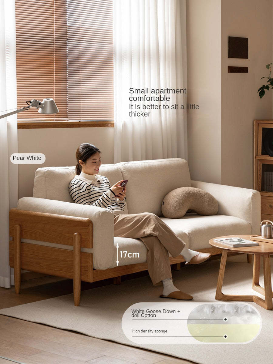 Solid Oak Wood Sofa - Modern High Back Design for Living Room, Lounge & Office - Durable & Stylish Furniture for Home Decor