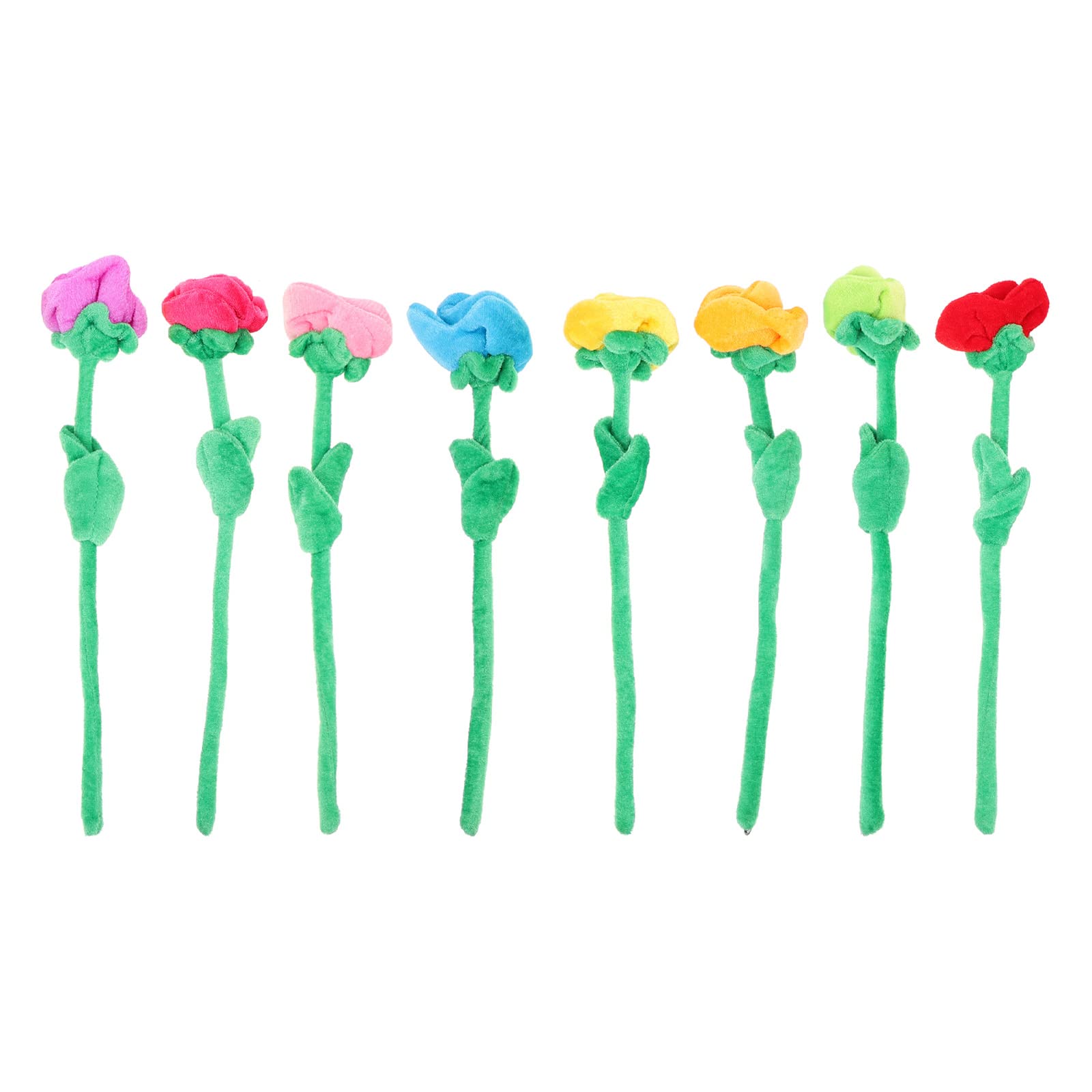LUOZZY 8-Piece Bendable Plush Rose Bouquet - Realistic Fake Flowers for Home Decor, Wedding Centerpieces, Gift Giving & DIY Crafts - Soft Artificial Roses with Flexible Stems (As Shown)