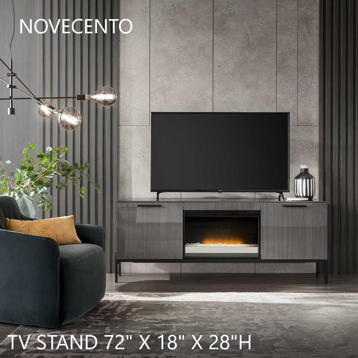 ALF Novecento TV Stand - Modern Entertainment Center with Storage for Living Room, Bedroom & Home Theater