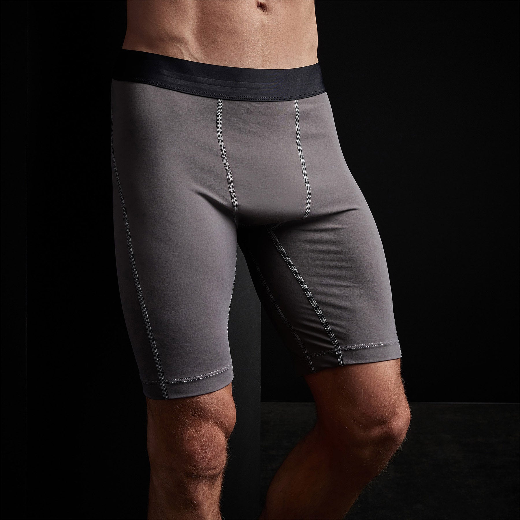 Cool Touch Sport Long Boxer Briefs for Men - Breathable Moisture-Wicking Underwear - Raccoon Grey - Perfect for Running, Gym & Everyday Comfort