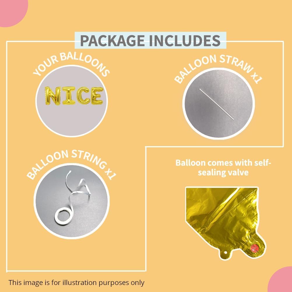Golden Balloon Banner for Birthday Party Decorations - Lucky Birthday Party Supplies for Festive Celebrations, Baby Showers & Special Events