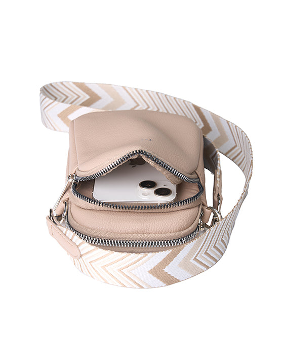 Tosca TH054 Mini Utility Phone Bag in Natural - Stylish Crossbody Pouch for Everyday Essentials, Travel & Outdoors