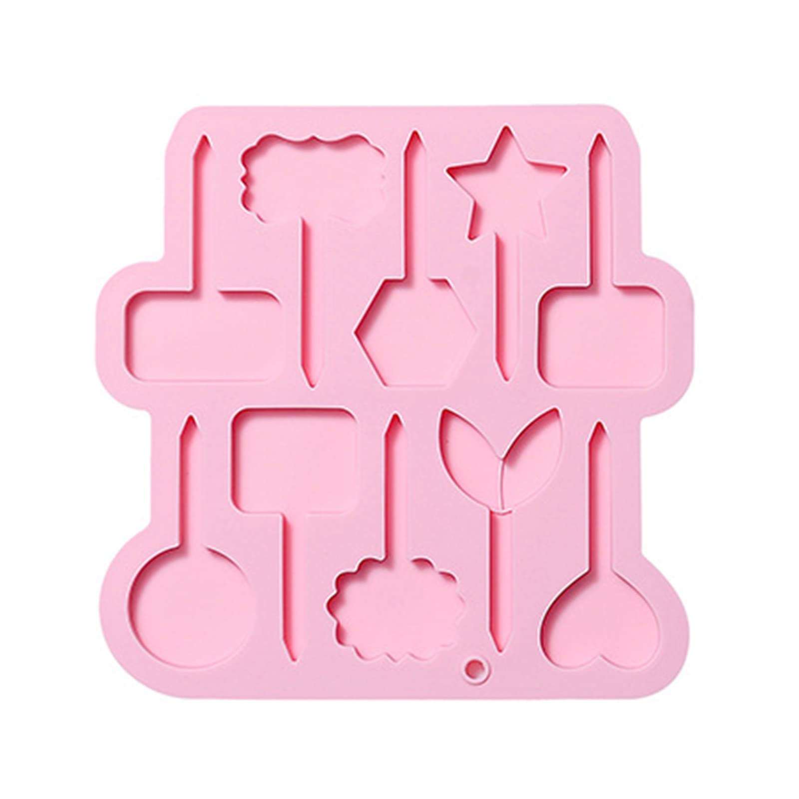 10-Cell Silicone Chocolate Mold - Non-Stick Baking Candy Molds for DIY Cake, Desserts & Candy Making - Signboard Shape Chocolate Candy Moulds - Perfect for Home Baking, Party Treats & Gift Packaging (Pink)