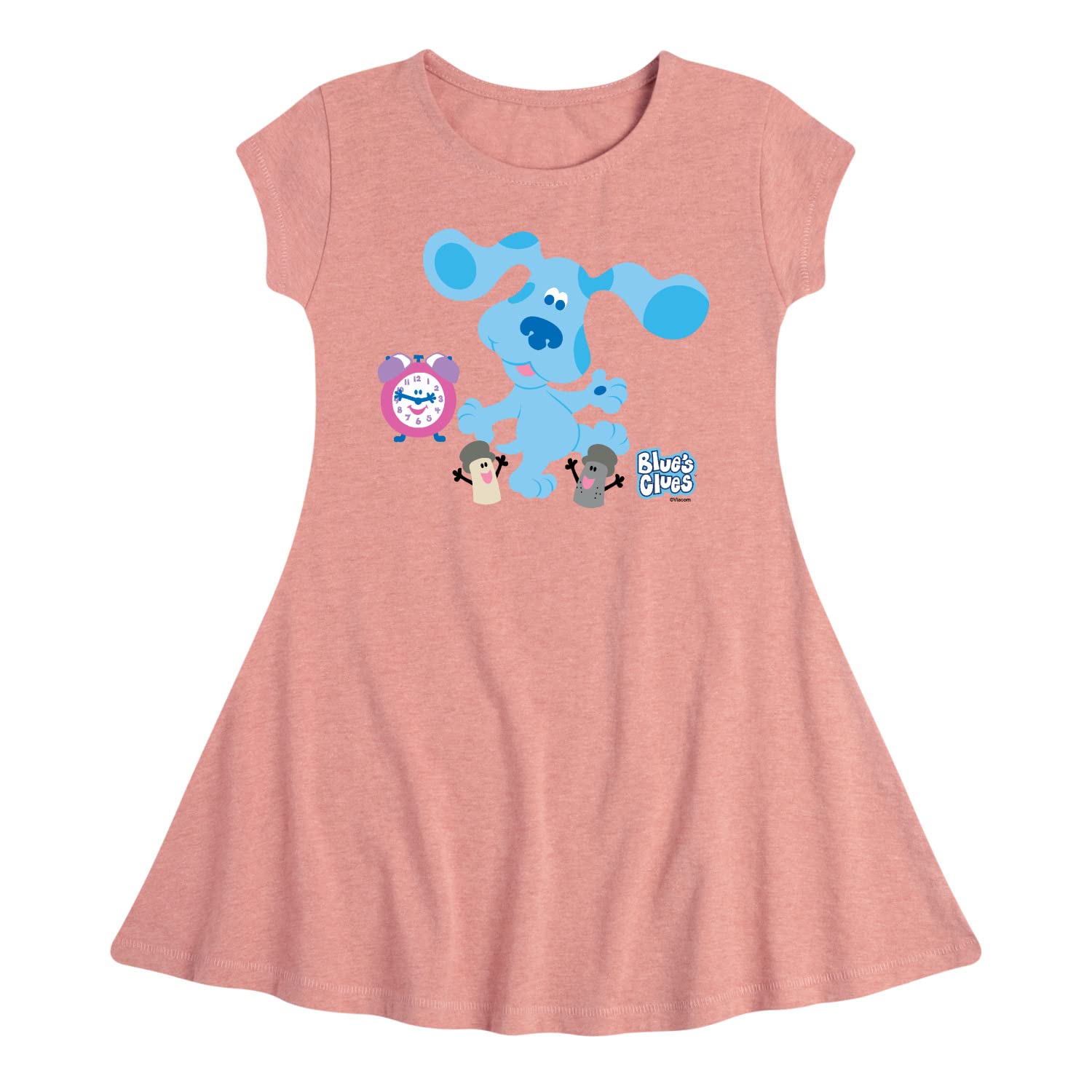 Blue Clues & You! Toddler and Youth Girls Fit and Flare Dress - Hybrid Apparel - Cute Playtime & Party Outfit for Kids