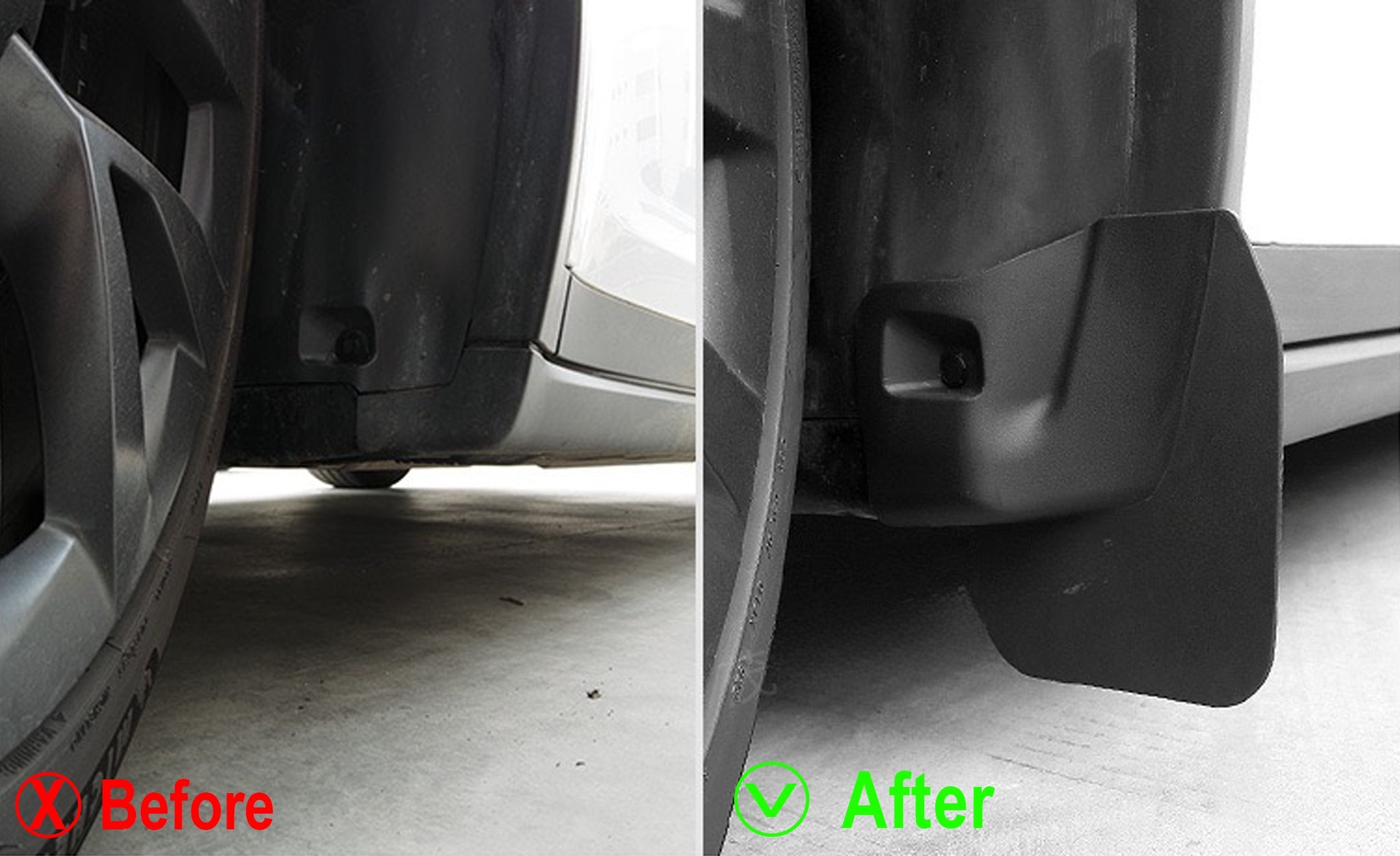 Premium Custom Fit Mud Flaps for 2021-2023 Tesla Model X - No Drill Installation, Paint Protection Splash Guards - Perfect for Off-Roading, Winter Driving & All-Weather Protection