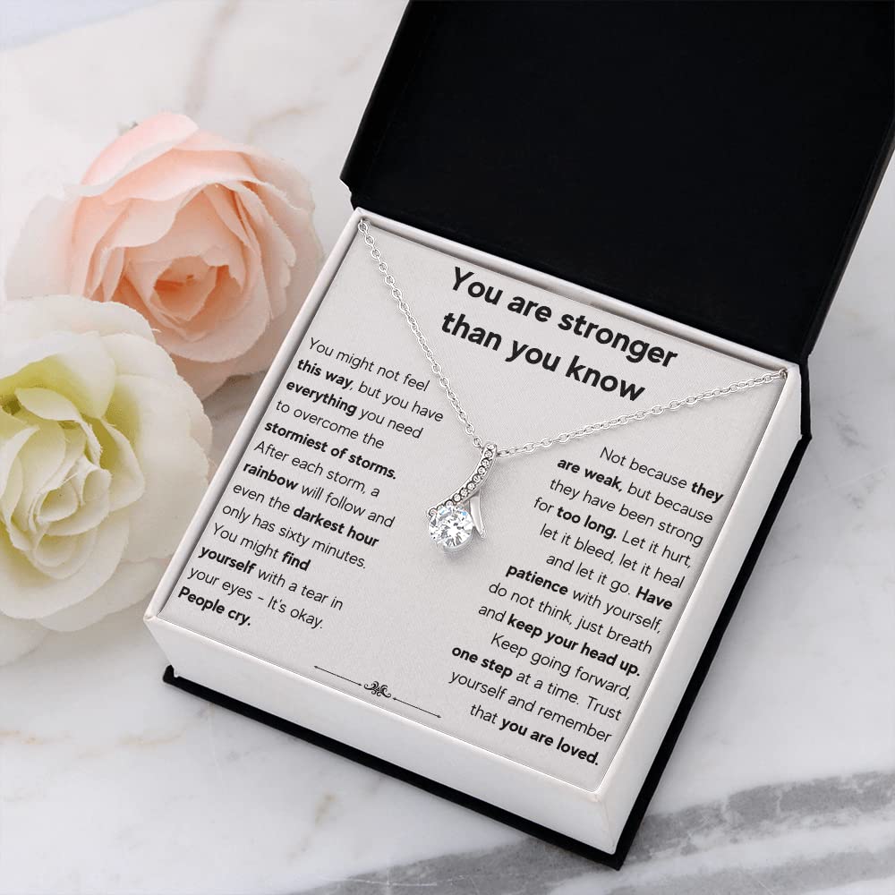 Get Well Soon Gifts for Women - Encouragement & Sympathy Jewelry Set with Inspirational Necklace Pendant, Message Card & Gift Box | Thoughtful Recovery Gift for Hospital, Surgery, Illness or New Beginnings | Stainless Steel Motivational Jewelry