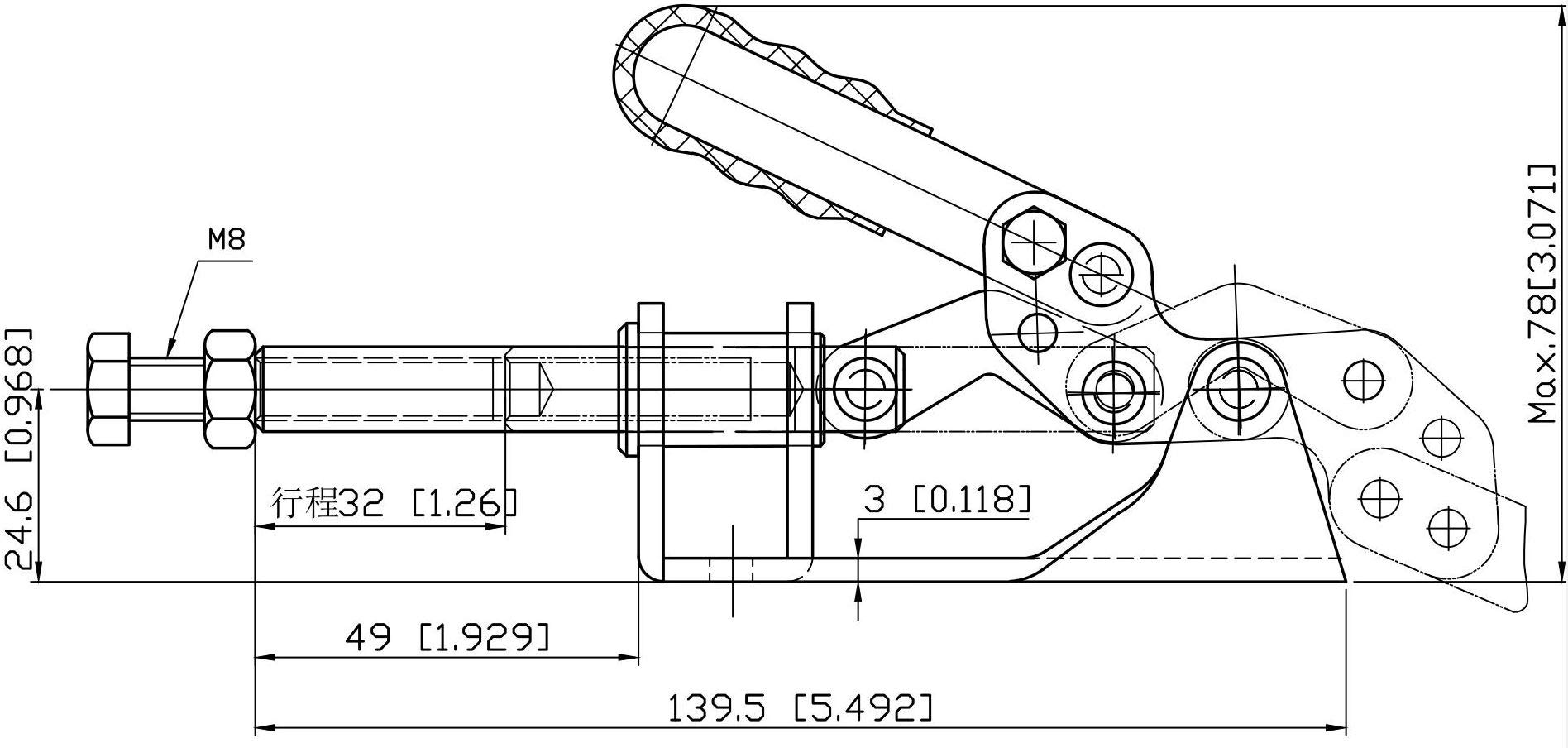 Heavy Duty Push Pull Toggle Clamp - Straight Line Action Clamp CH-302-F for Woodworking, Metalworking & DIY Projects