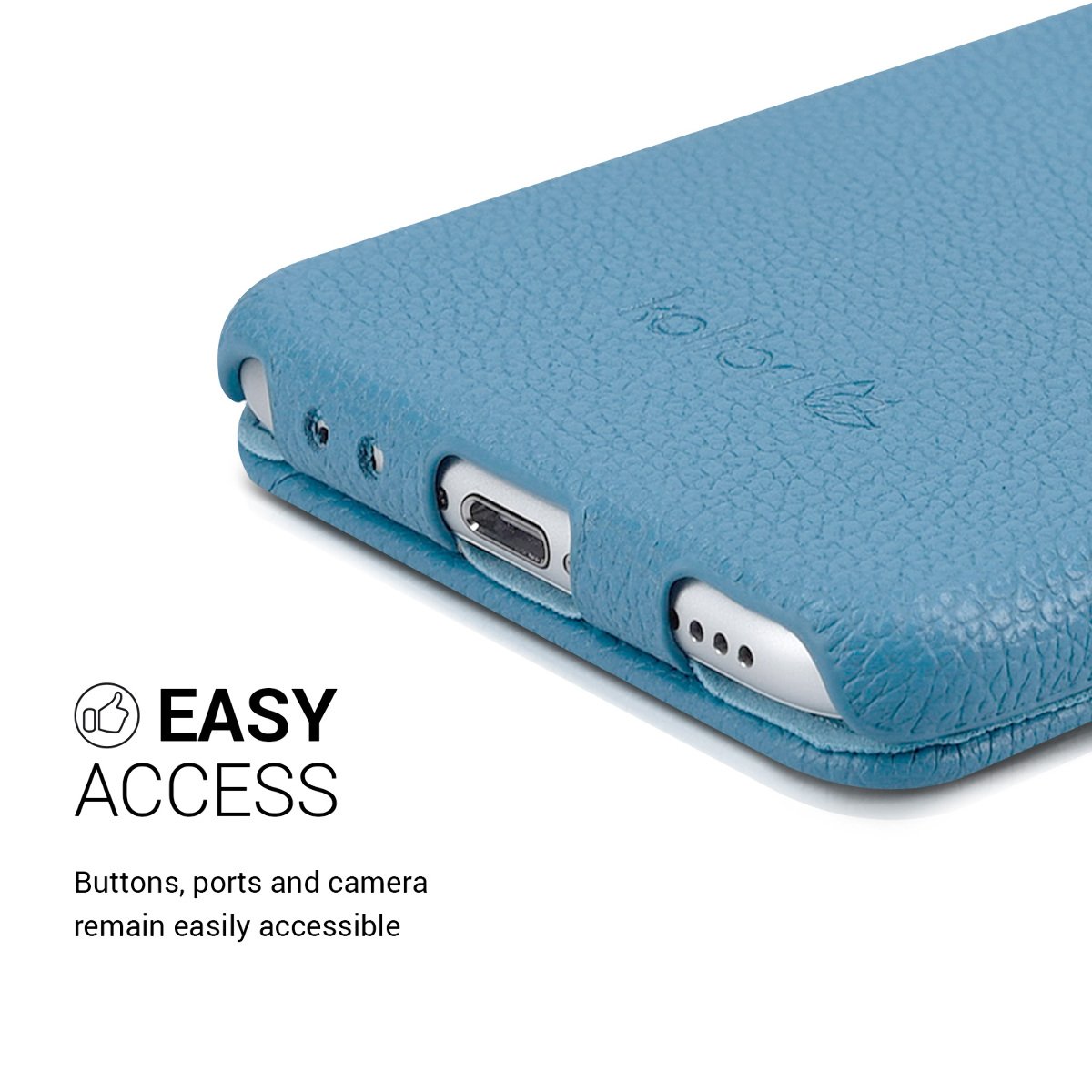 Premium Leather Flip Case for iPhone SE 2022/2020 & iPhone 8/7 - Ultra Slim Protective Cover with Card Slot (Blue) | Perfect for Business Professionals & Daily Use