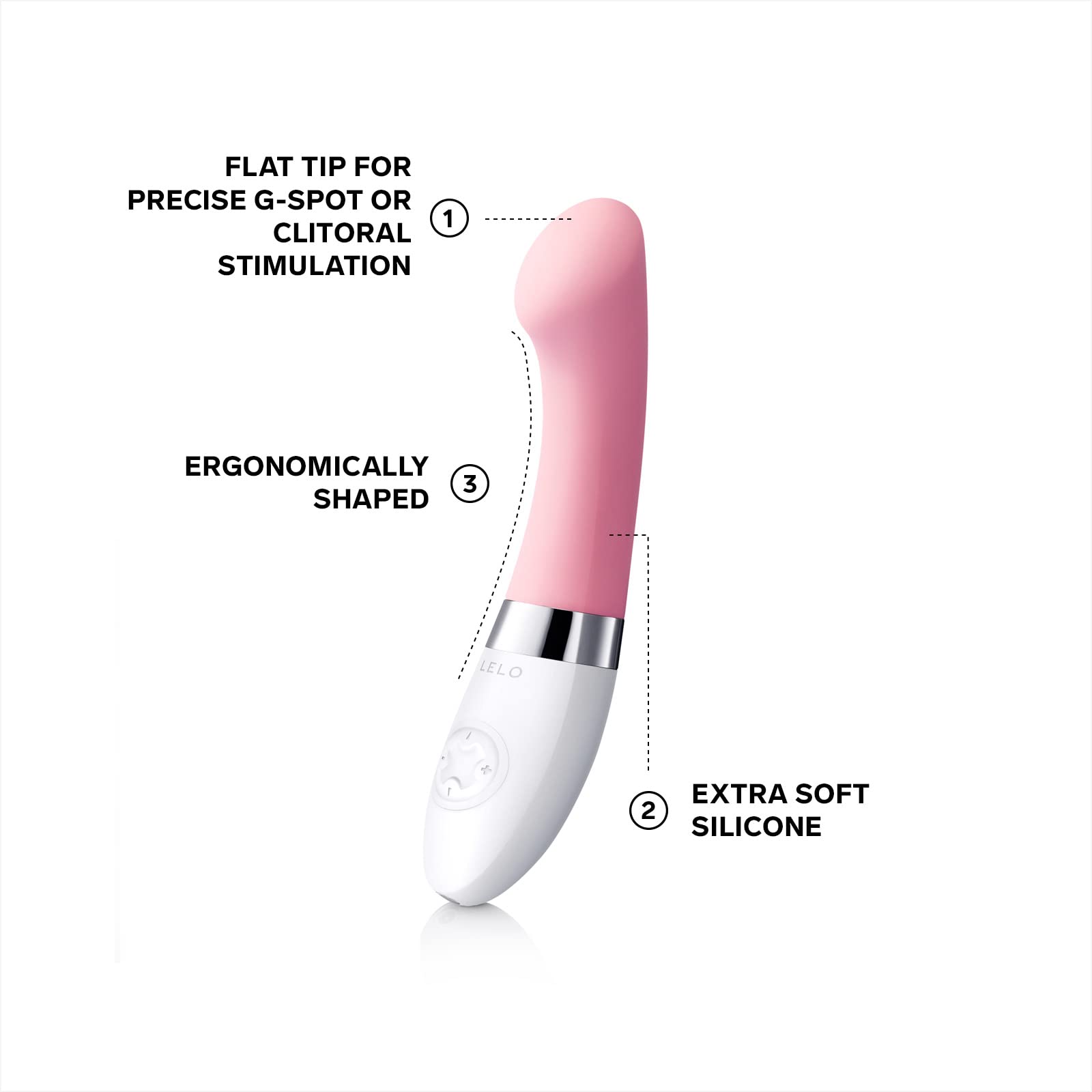 LELO GIGI 2 Powerful Personal Massager for Women - Curved & Ultra Quiet Rechargeable G-Spot Vibrator - Best Female Sex Toy for Intimate Pleasure & Stress Relief - Perfect for Solo Play & Couples Foreplay (Pink)