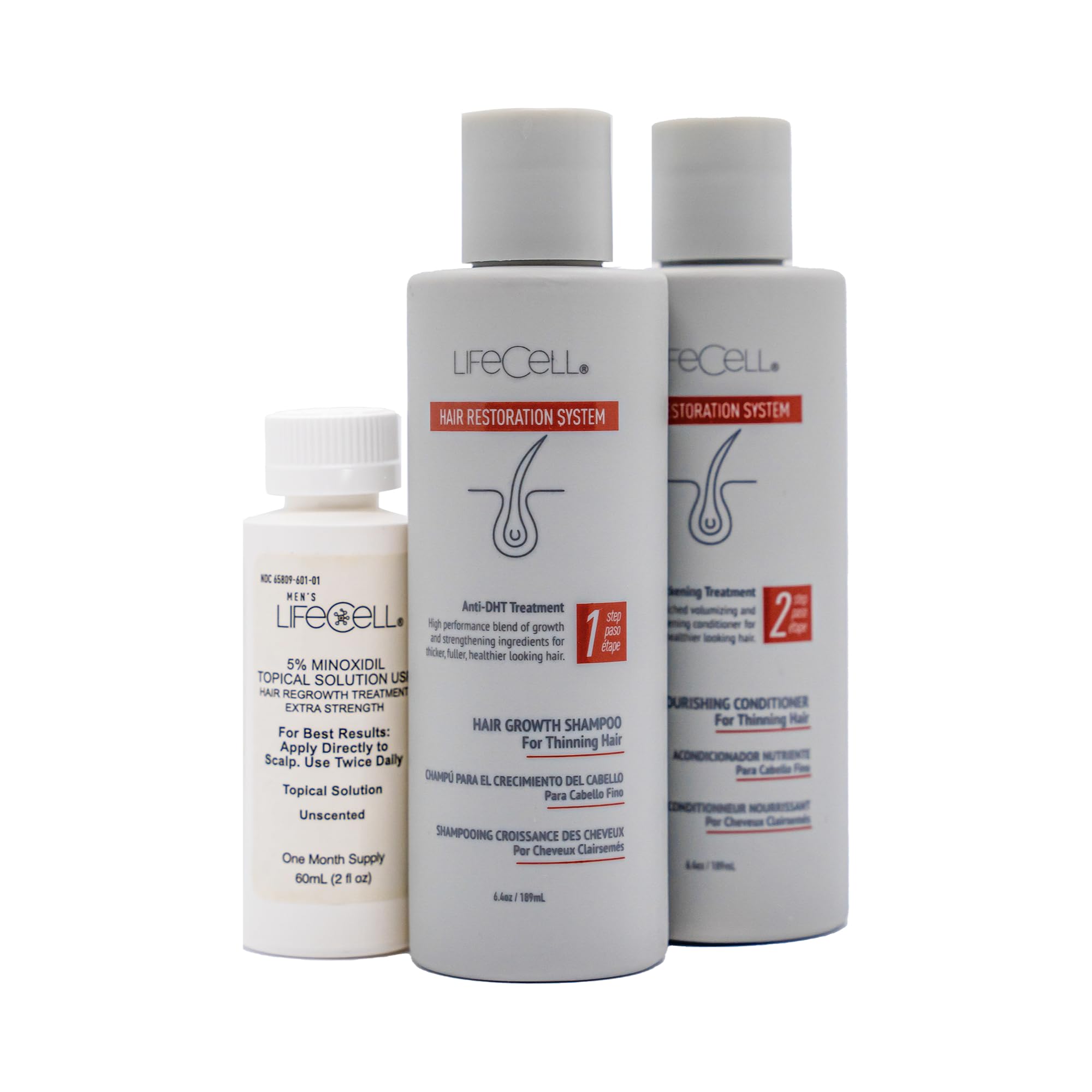 LifeCell Hair Restoration System – Anti-DHT Shampoo & Conditioner for Thicker, Fuller Hair Growth – Strengthens & Revitalizes Hair – Supports Scalp Health – For Men & Women – Perfect for Daily Hair Care & Thinning Hair Solutions