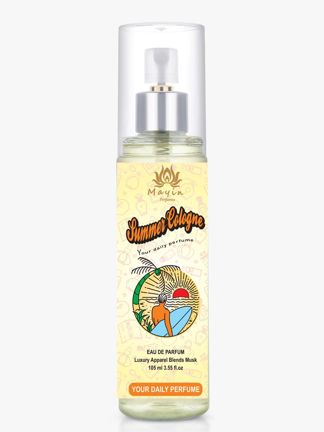 Mayin Summer Cologne Eau De Parfum - Long Lasting Fragrance Spray for Men & Women | 10ml Travel Size (3.5oz) | Fresh Citrus & Floral Scent | Perfect for Daily Wear, Office & Date Nights