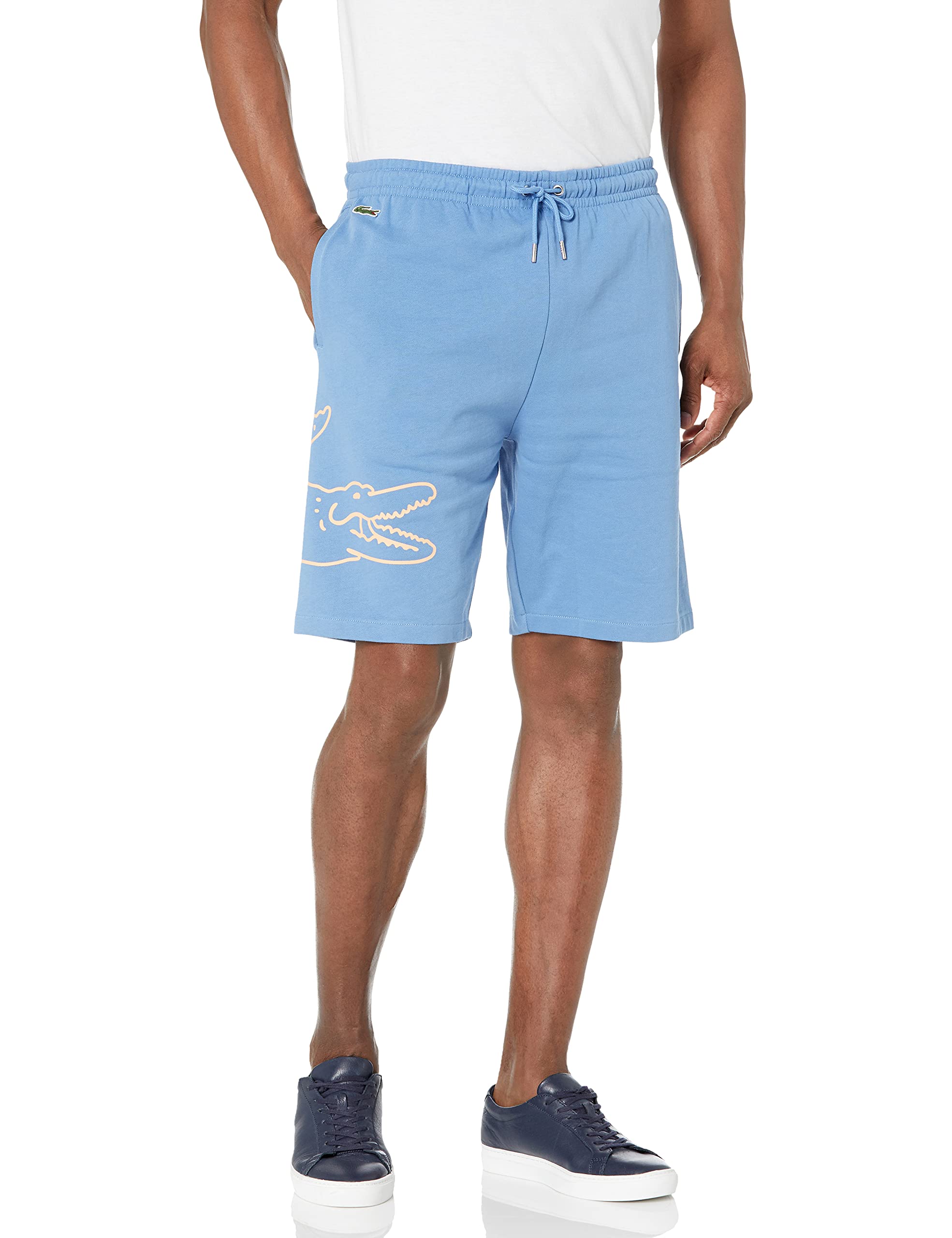 Lacoste Men's Large Croc Graphic Shorts - Comfortable Casual Swim & Lounge Shorts for Summer Beach Vacation & Relaxing at Home