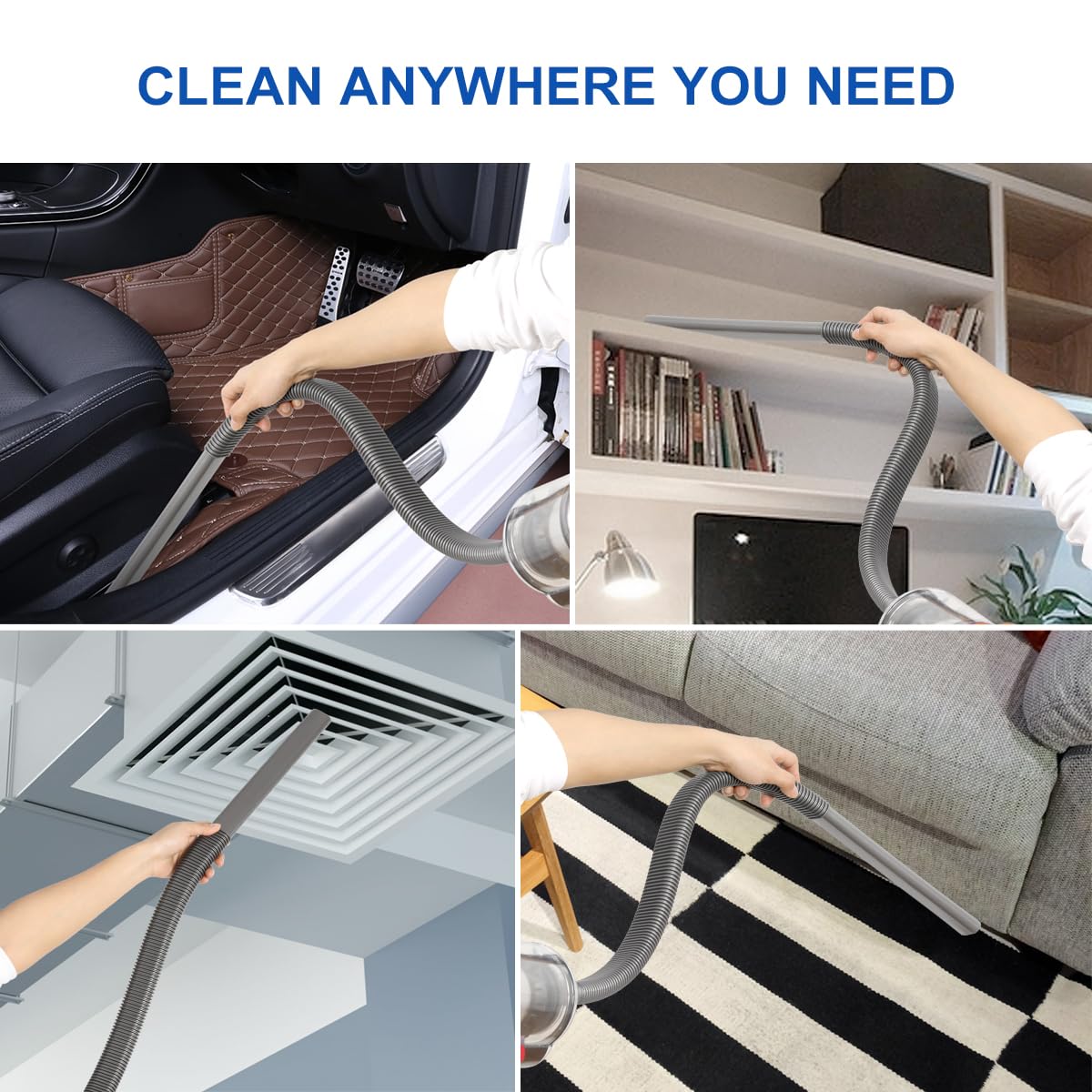 Dyson V15 V12 V11 V10 V8 V7 Vacuum Dryer Lint Attachment - Flexible Crevice Tool & Hose for Dryer Vent Cleaning, Car Detailing & Home Maintenance | Compatible with Dyson Outsize Vacuum Cleaners